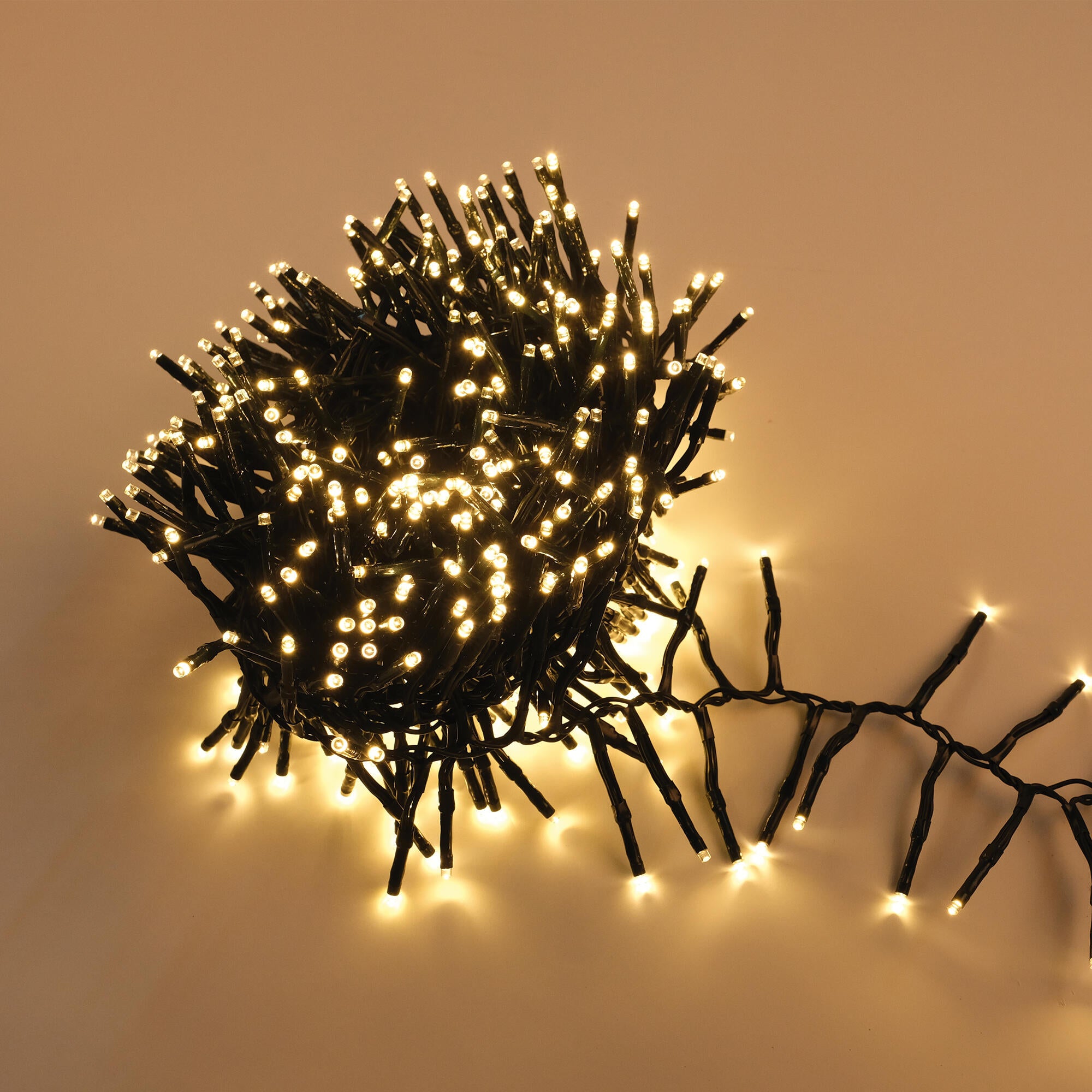 Guirnalda iluminada para árbol de 150 cm con 470 bombillas LED blanco cálido de 9 metros de iluminación para exterior a red eléctrica - 5