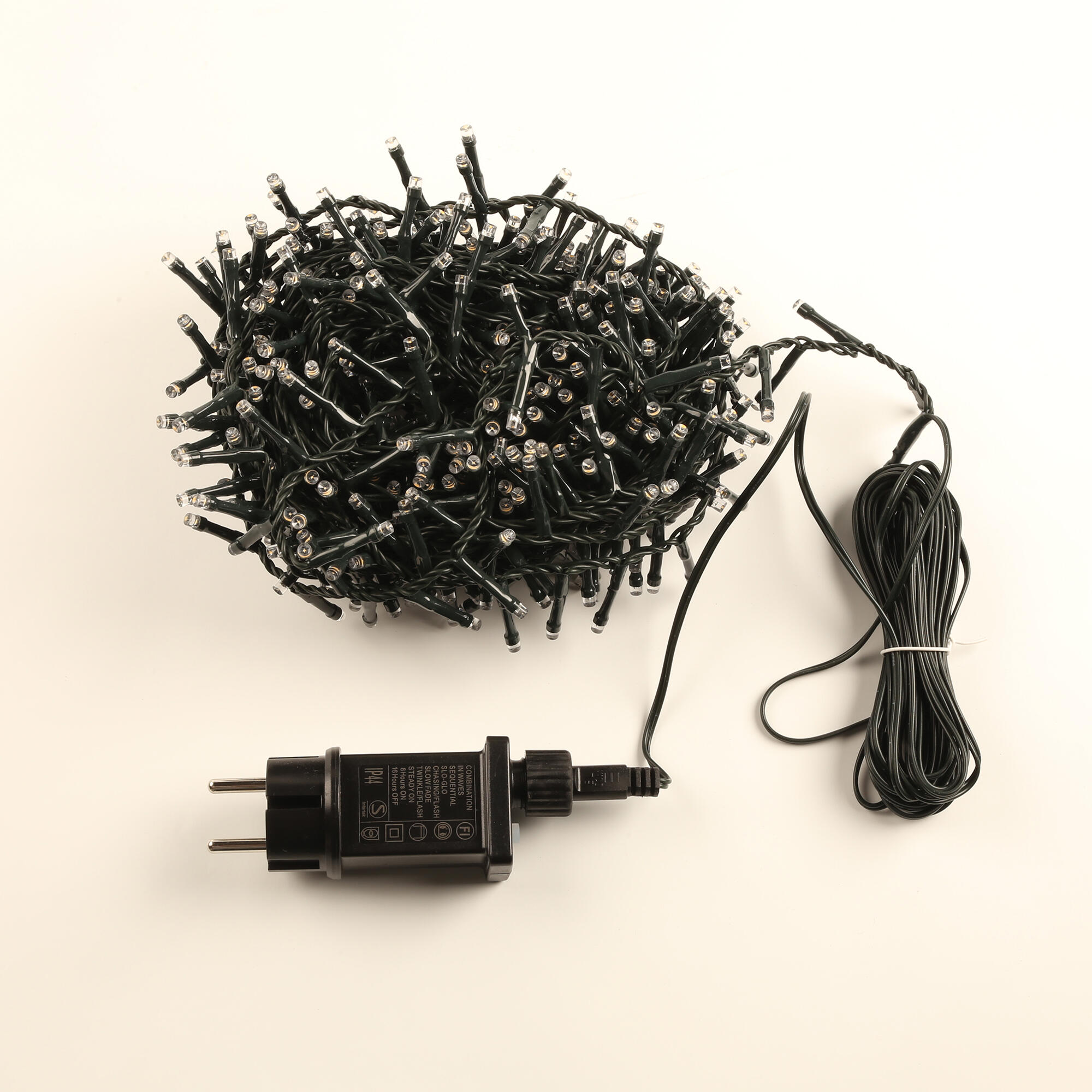 Guirnalda iluminada para árbol de 180 cm con 500 bombillas LED blanco cálido de 11 metros de iluminación para exterior a red eléctrica - 2