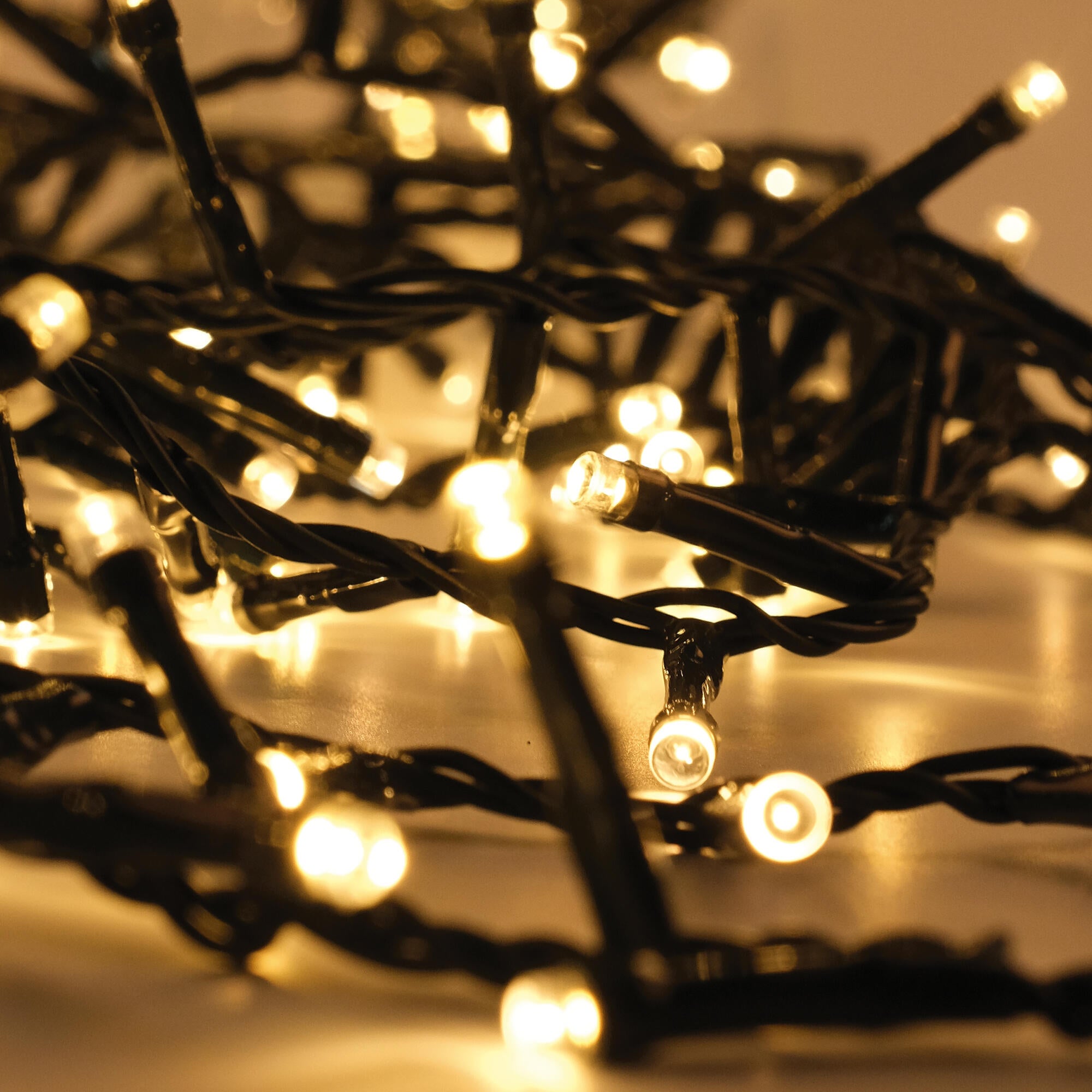 Guirnalda iluminada para árbol de 180 cm con 500 bombillas LED blanco cálido de 11 metros de iluminación para exterior a red eléctrica - 7