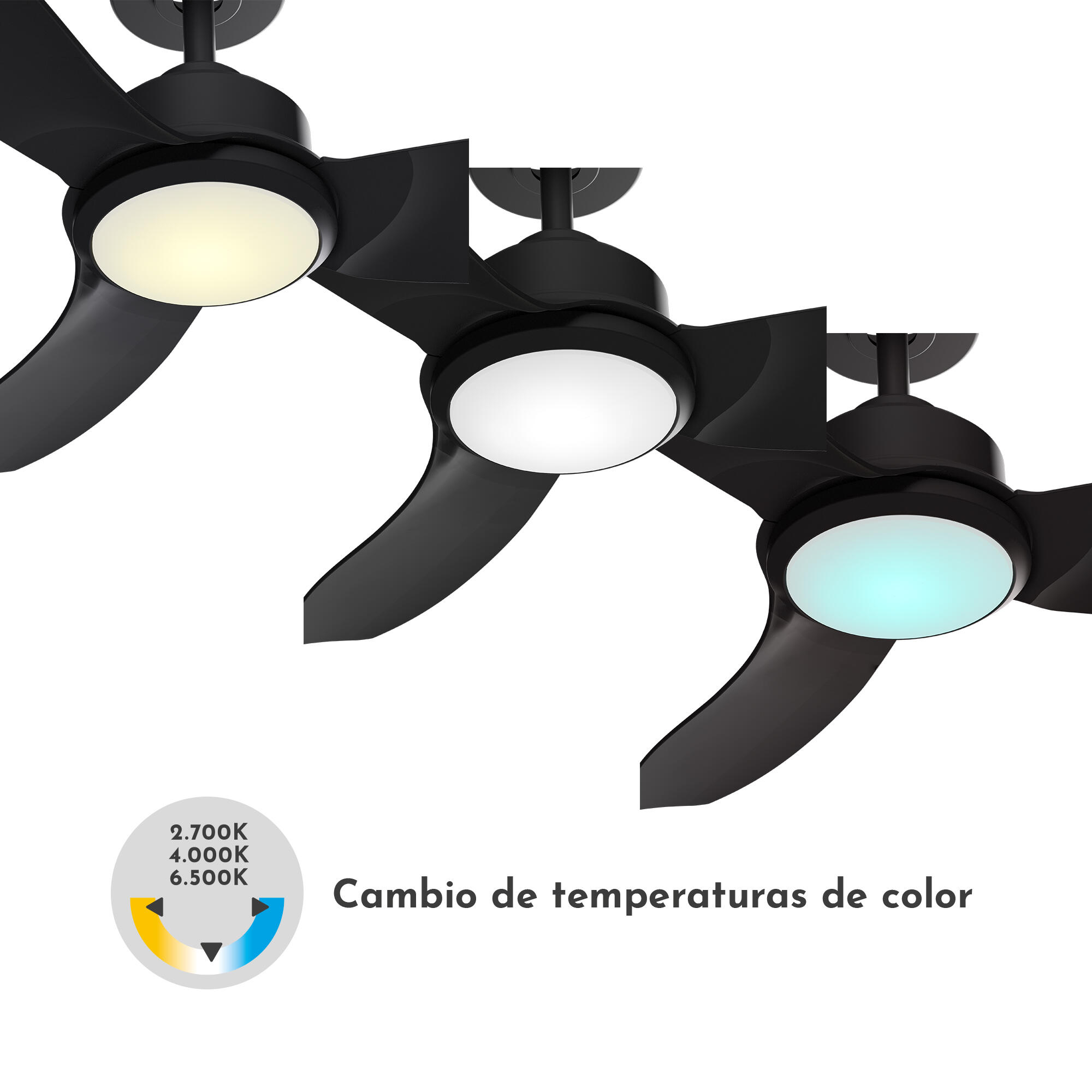 Ventilador de techo con luz silencioso DC Arte Confort Adriana negro 122 cm - 6