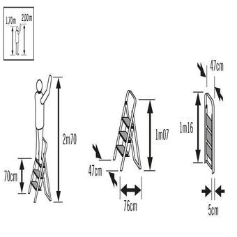 Marchepied HAILO Acier xl 3 marches blanc