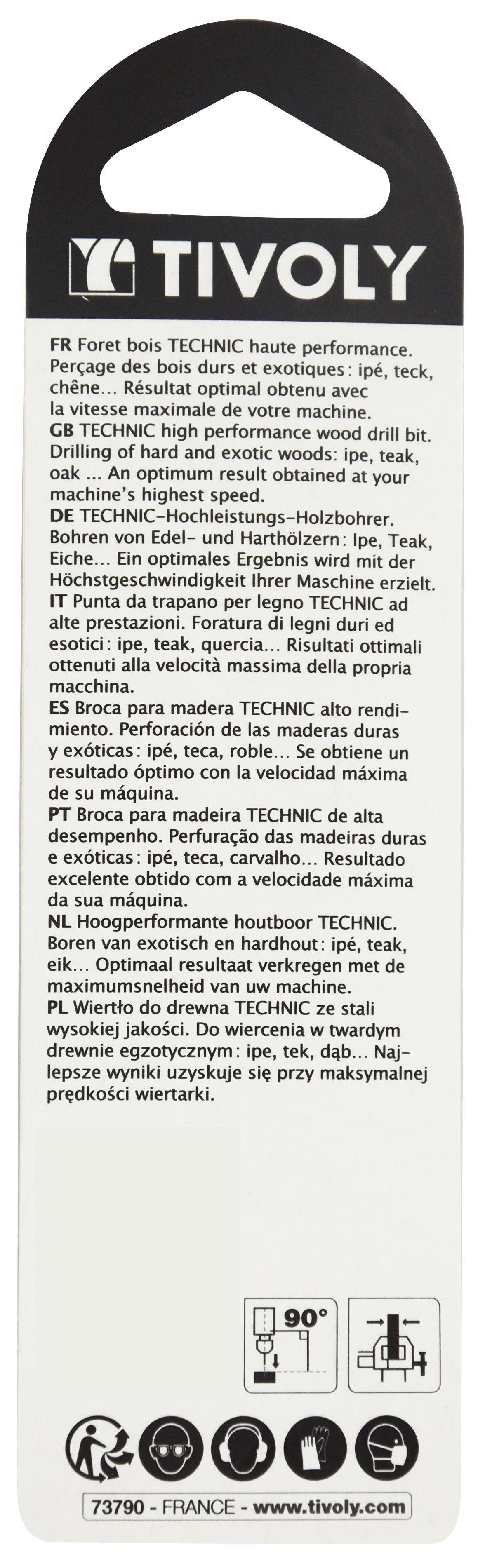 Foret hélicoïdal pour bois, Diam.5 mm, L.52 mm TIVOLY - 3