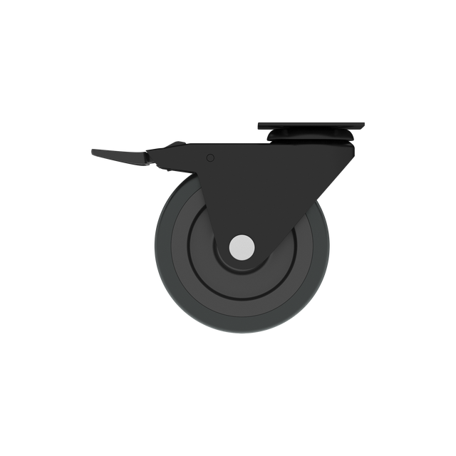 Roda com travão antideslizante 100 mm 70 kg 360º preto Standers