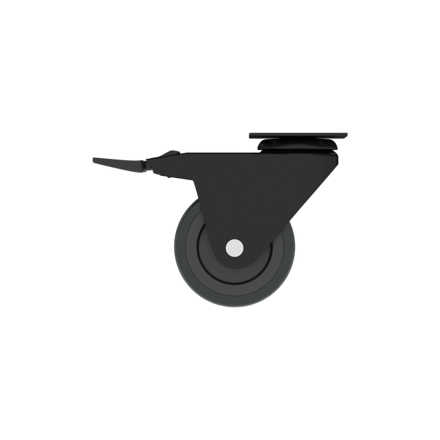 Roda antideslizante plástico 75mm 360º 50kg preto