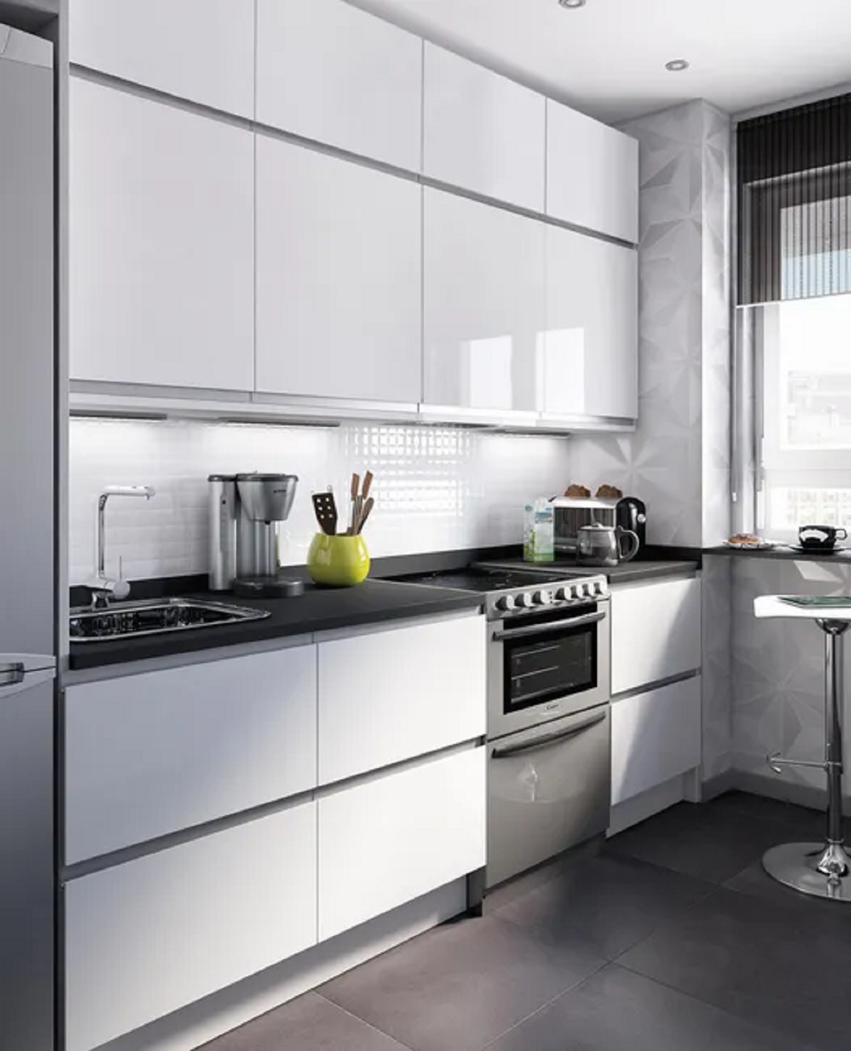 Porta de cozinha Delinia Mikonos 40X103 cm branco brilho - 2