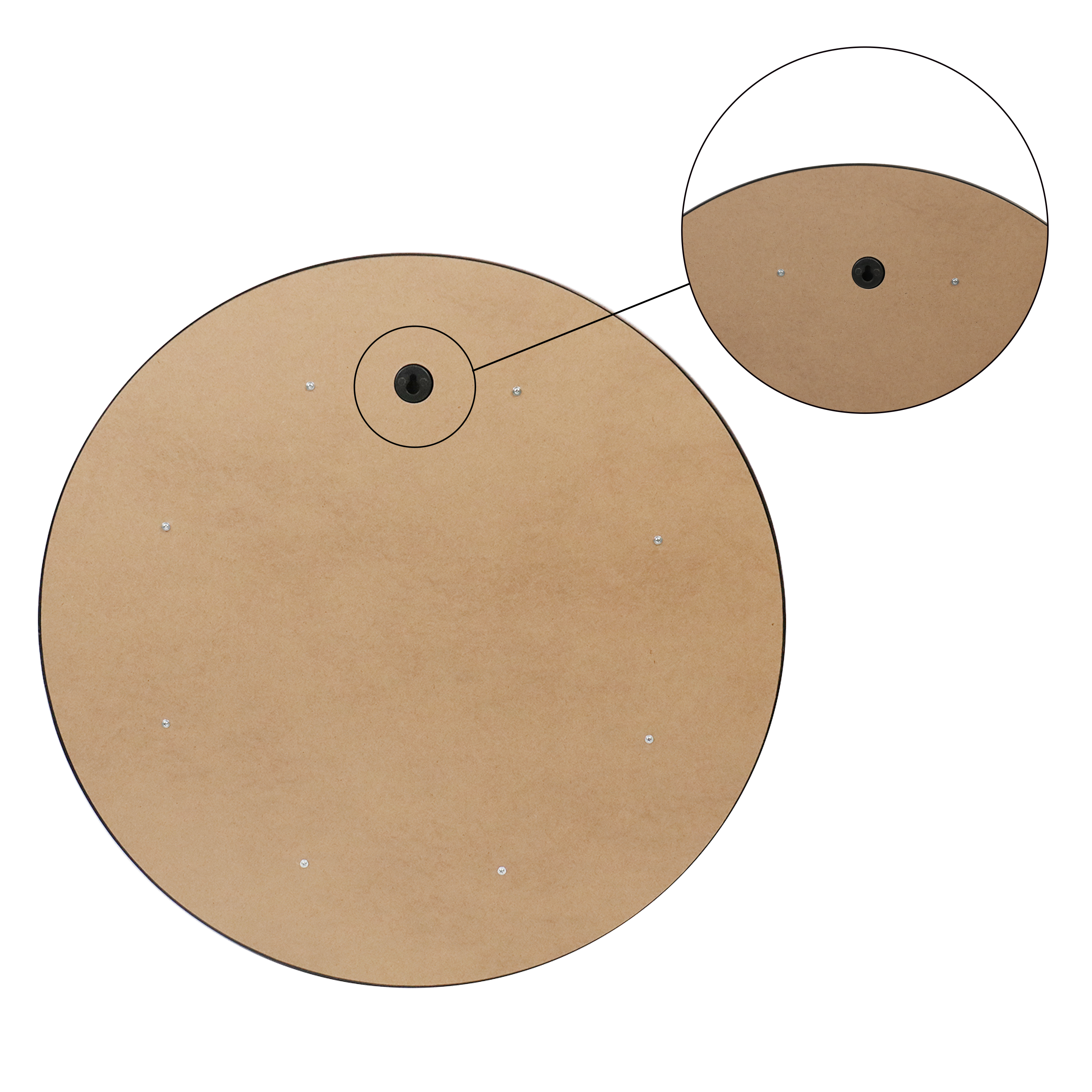 Espejo enmarcado de pared redondo Curl Forest polipropileno verde brillante INSPIRE de 55 cm de diámetro - 8