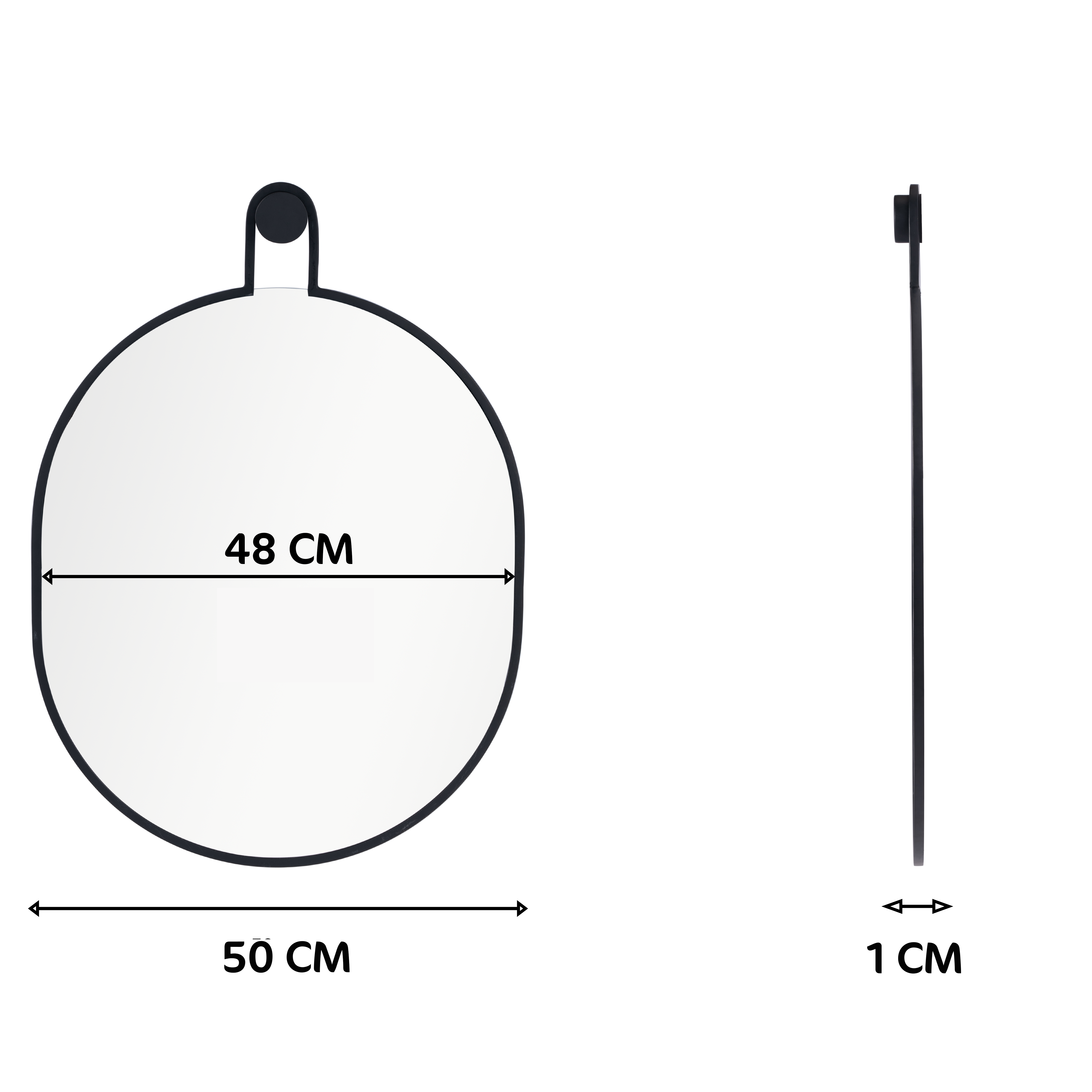 Miroir ovale métal noir Pendul INSPIRE, l.50 x H.70 cm - 7