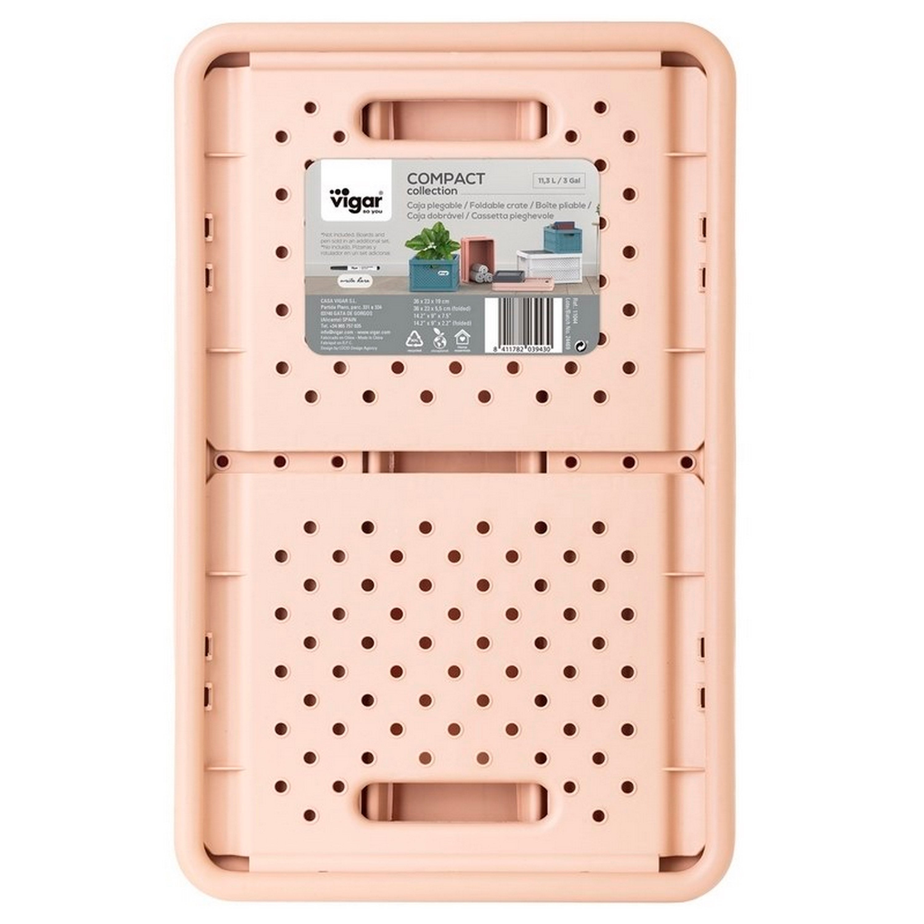 Caixa de arrumação dobrábel 23x36x19 11L rosa - 4