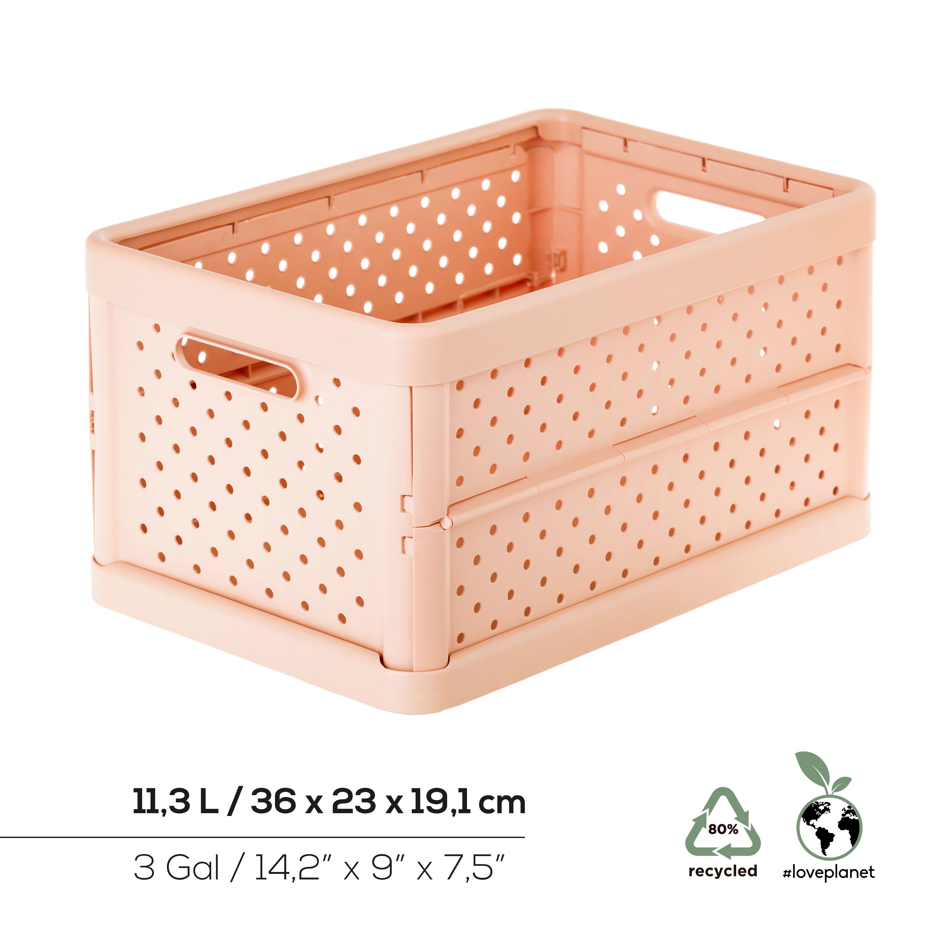 Caixa de arrumação dobrábel 23x36x19 11L rosa - 7