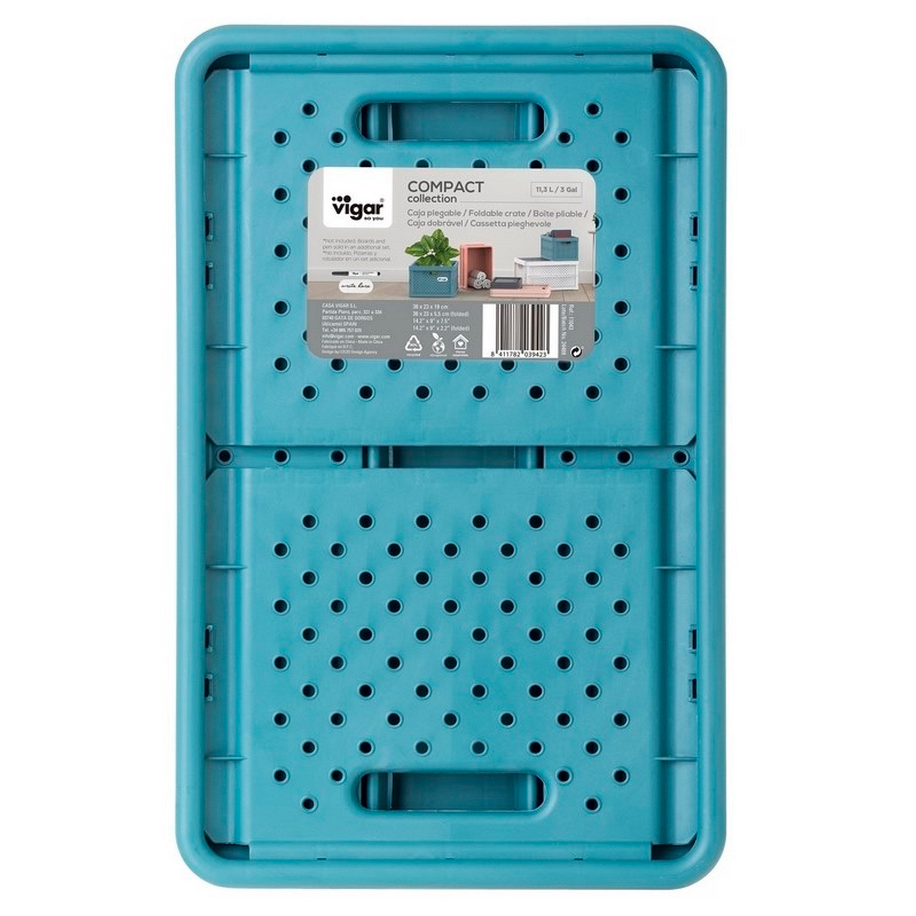 Caixa de arrumação dobrável azul 23x36x19 cm 11L - 5