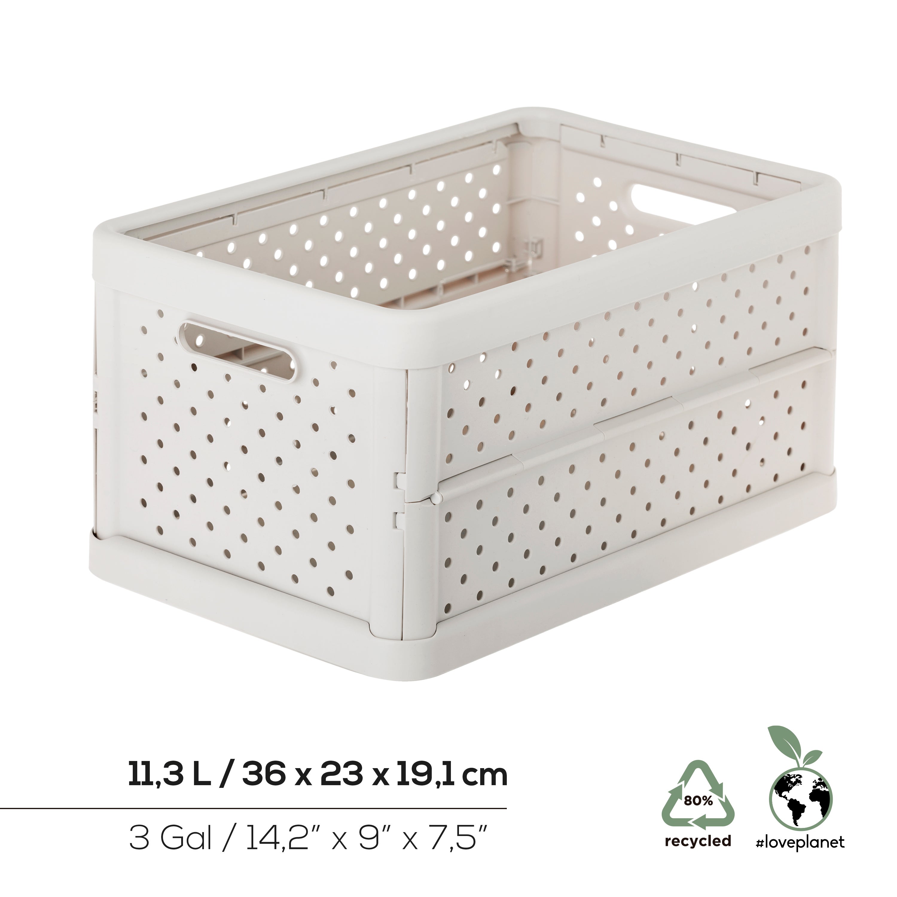 Caixa de arrumação dobrável branco 23x36x19 cm 11L - 8