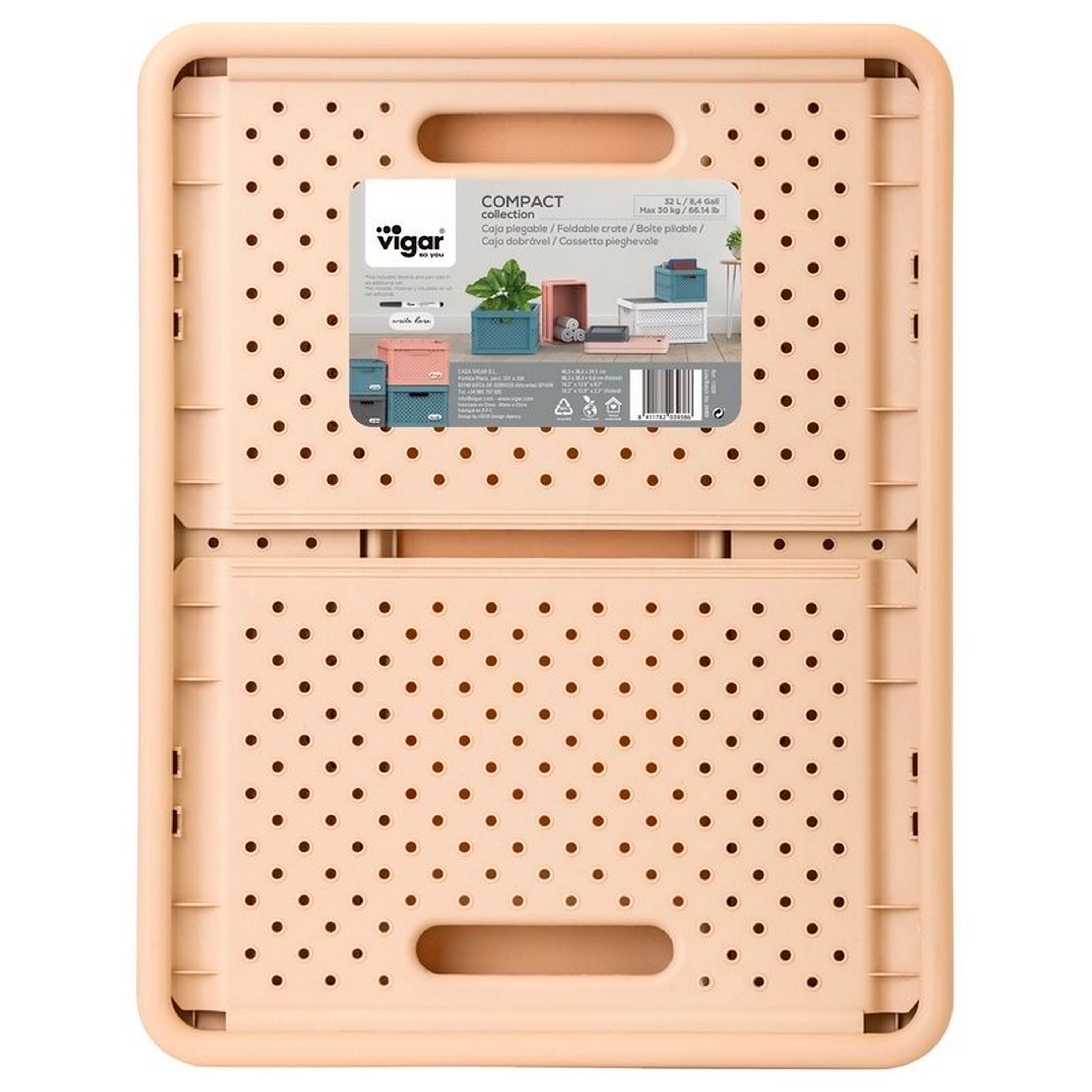 Caixa de arrumação dobrável rosa 36.4x46.3x24.5cm 32L - 5