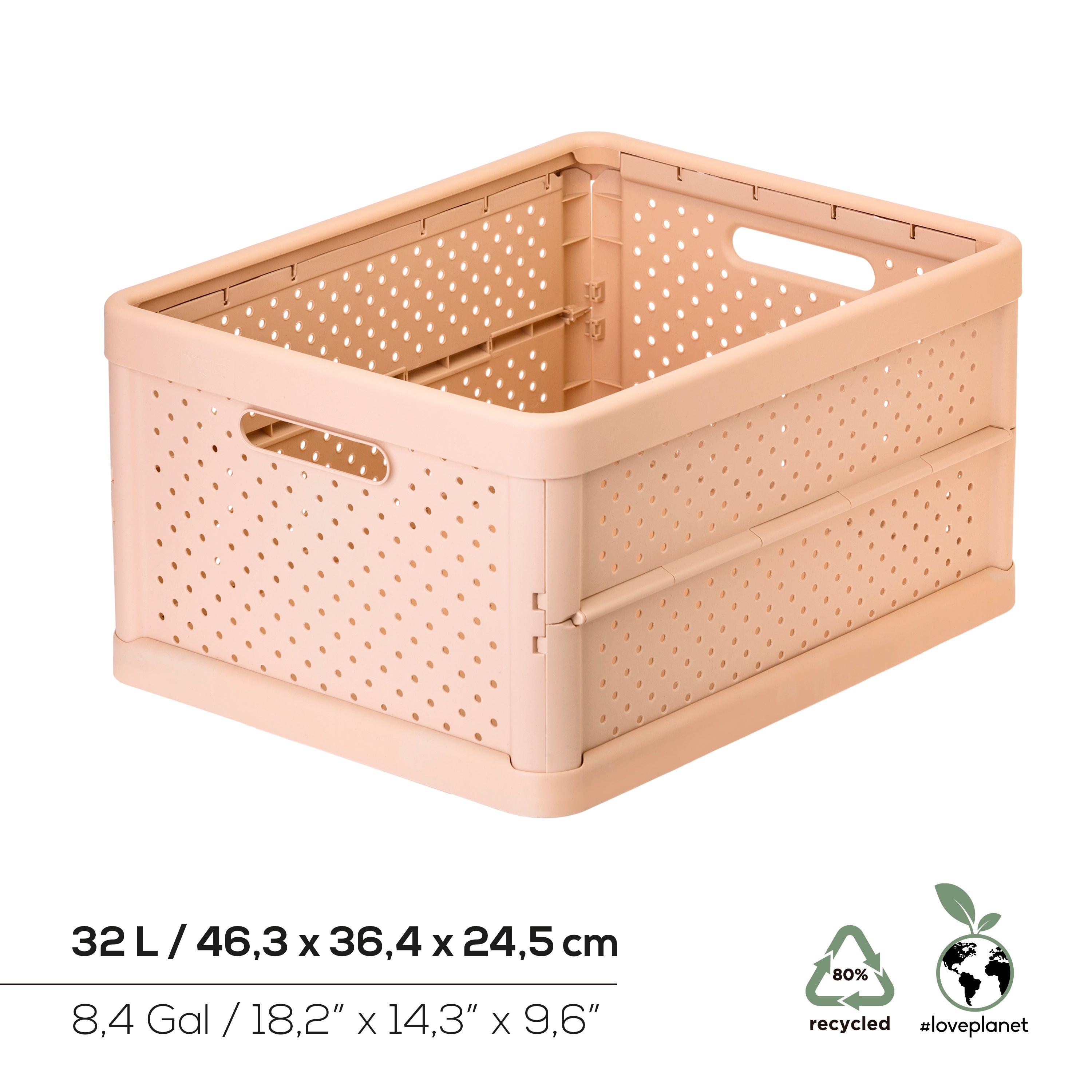 Caixa de arrumação dobrável rosa 36.4x46.3x24.5cm 32L - 2