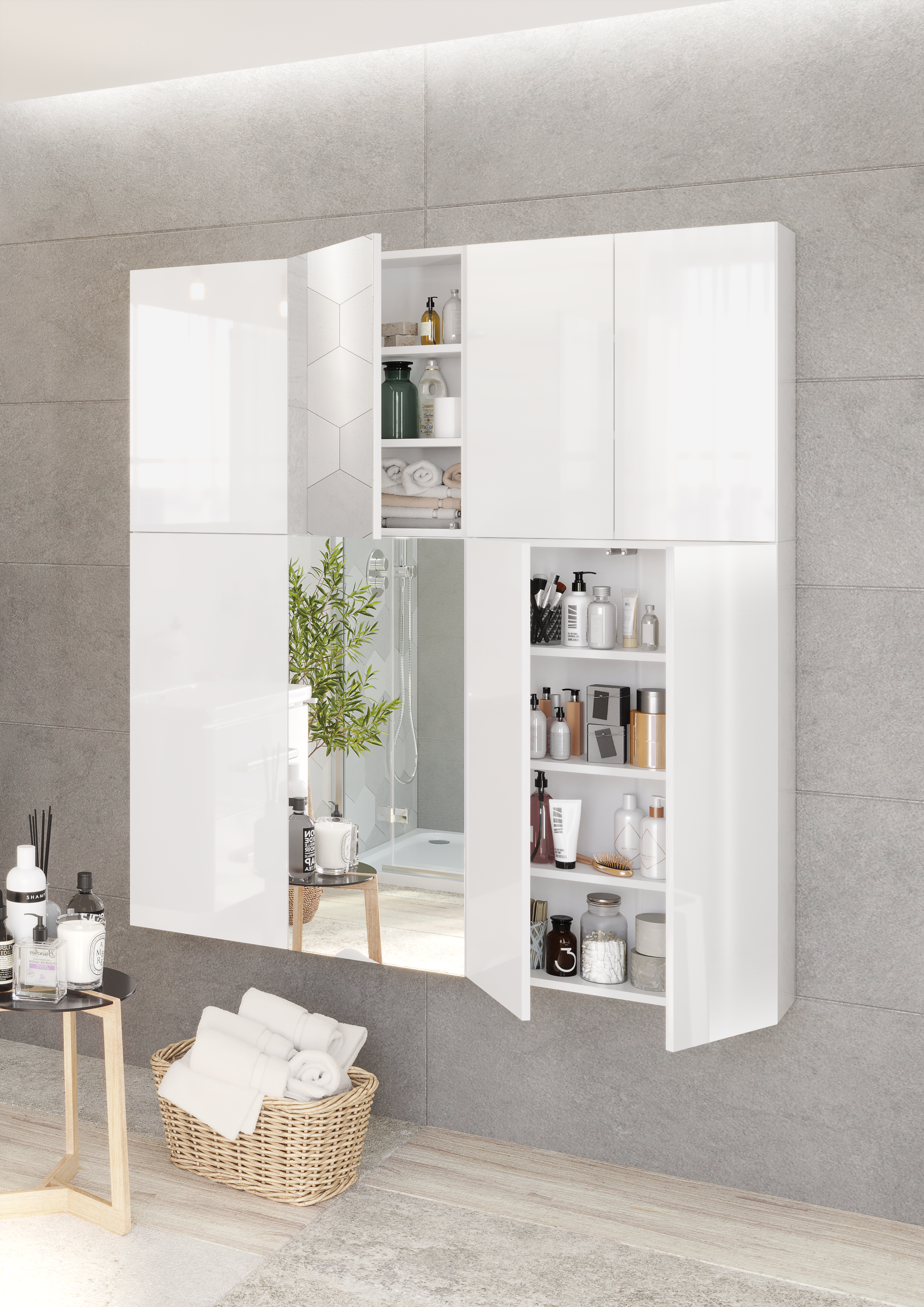 Szafka łazienkowa z lustrem bez oświetlenia Duo 40x20.4x90 cm Defra - 2
