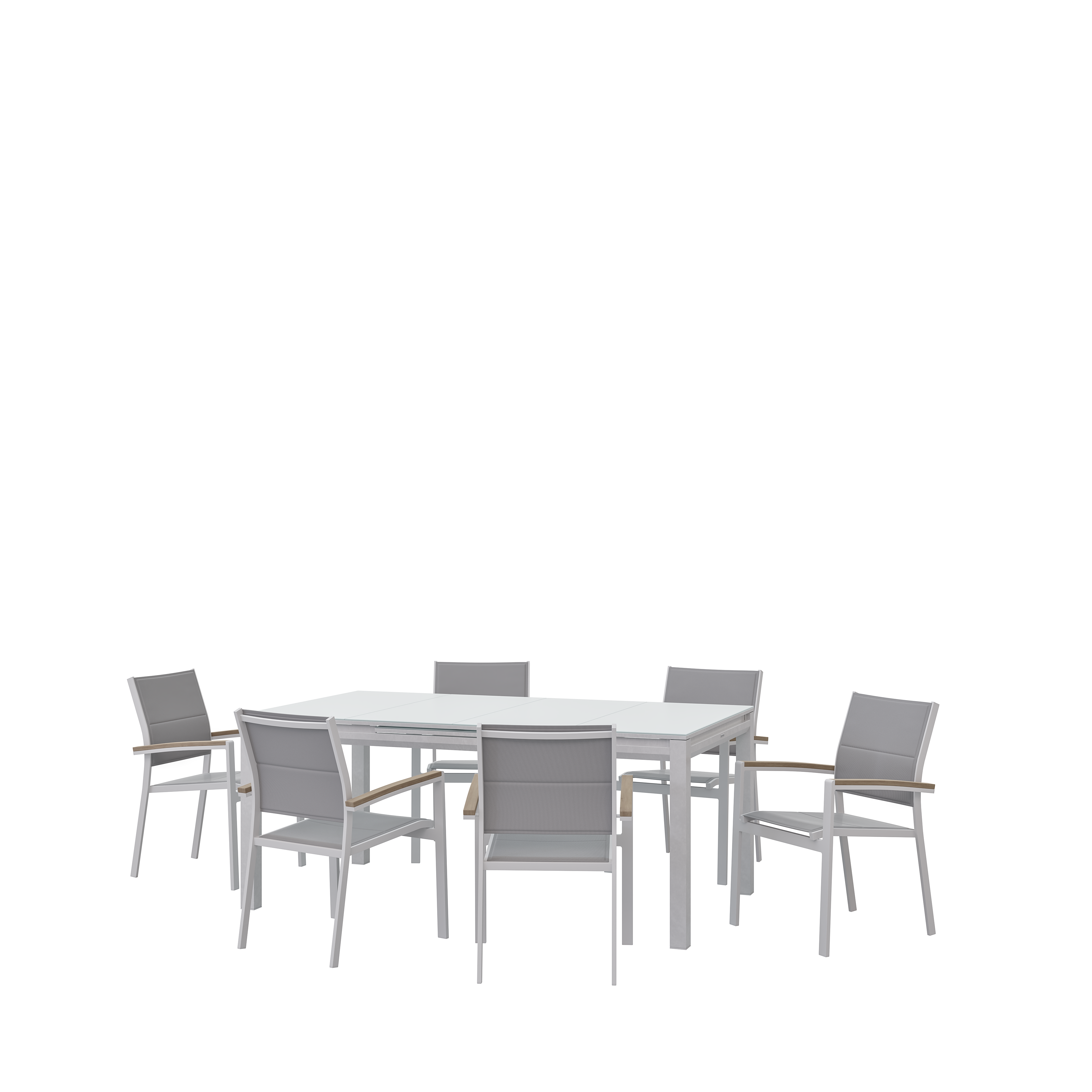 Mesa de alumínio NATERIAL ODYSSEA 180/240X100CM BRANCO - 14