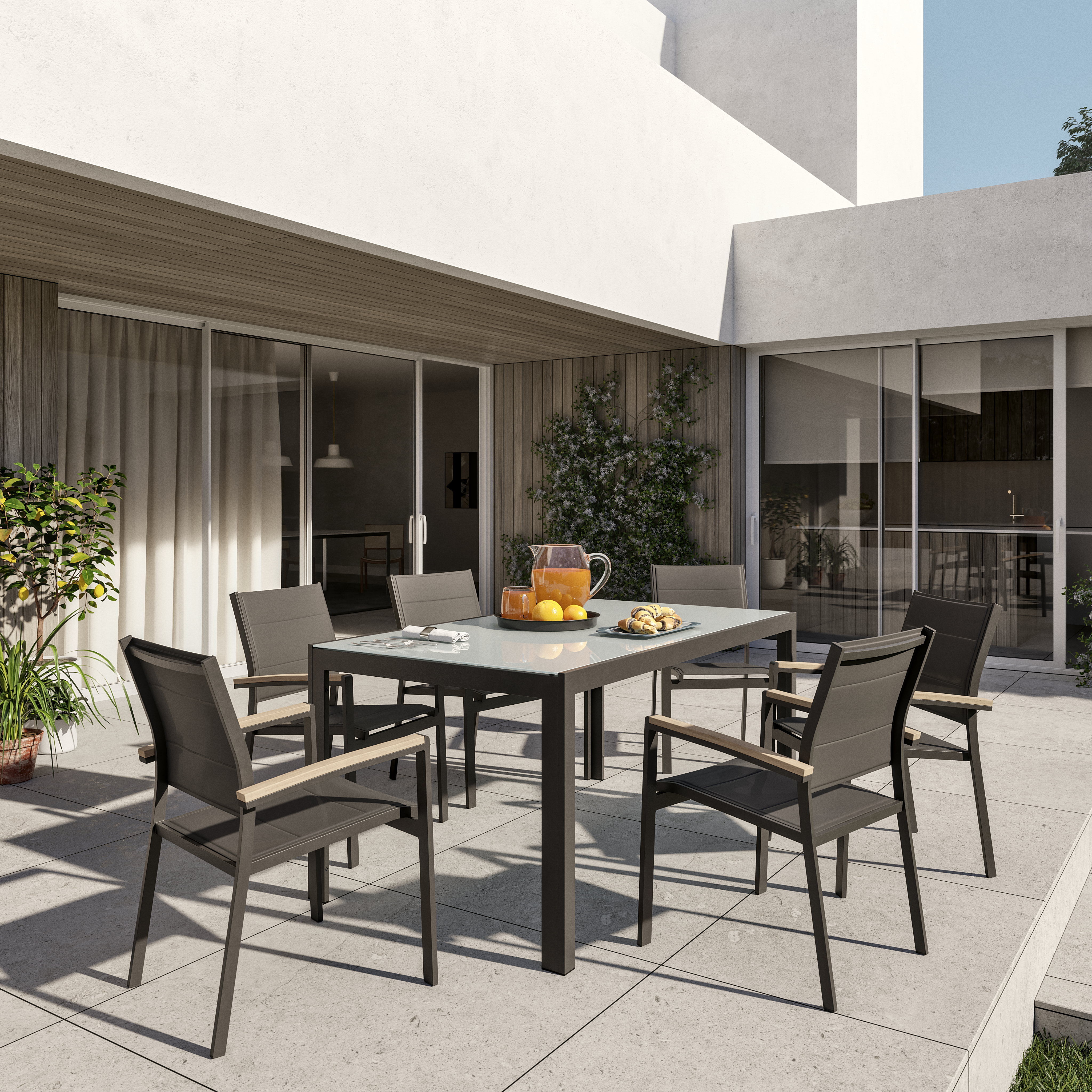 Mesa de alumínio NATERIAL LYRA II FIX 160X90CM ANTRACITE - 14