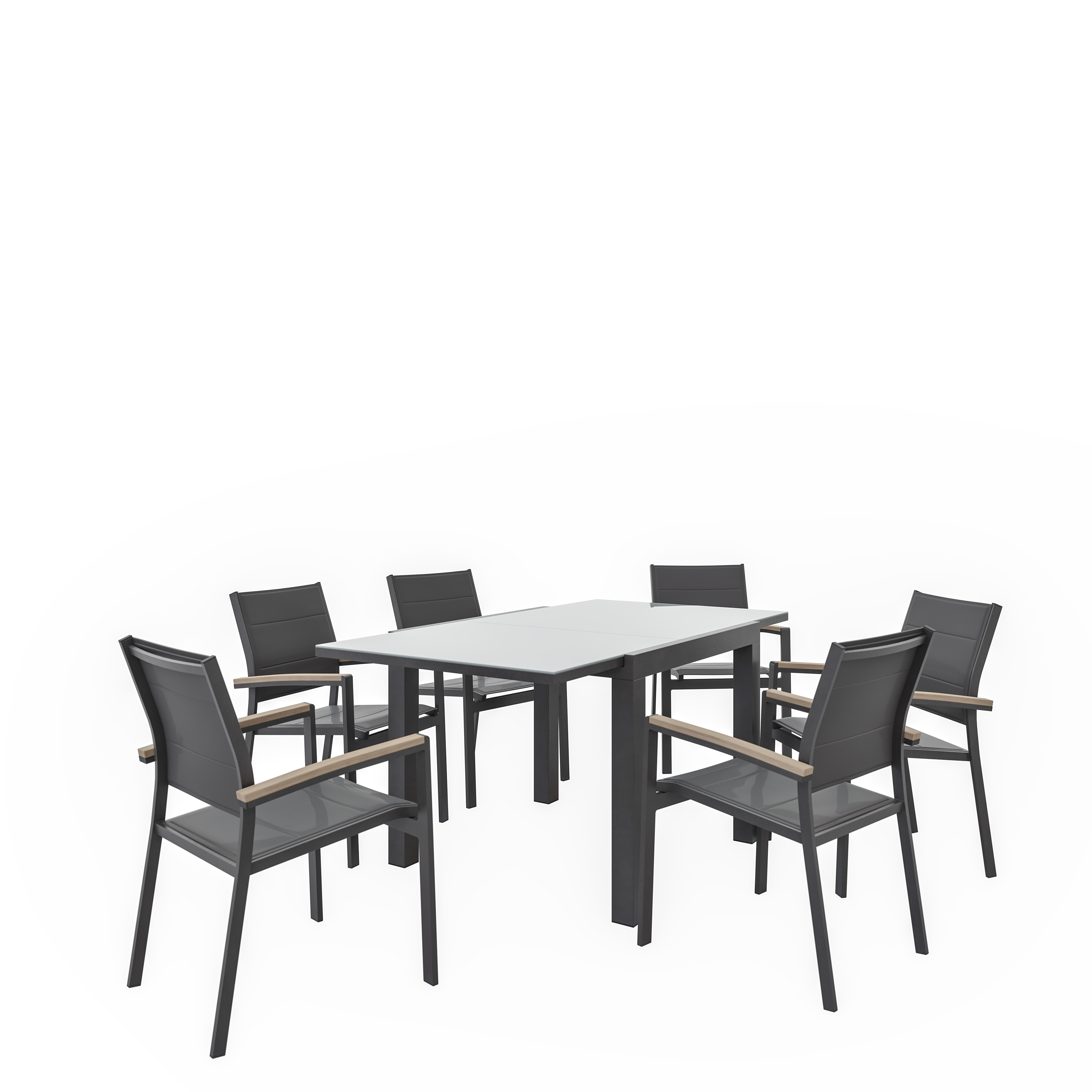 Mesa de alumínio NATERIAL LYRA ANTRACITE 90/160X90CM - 10