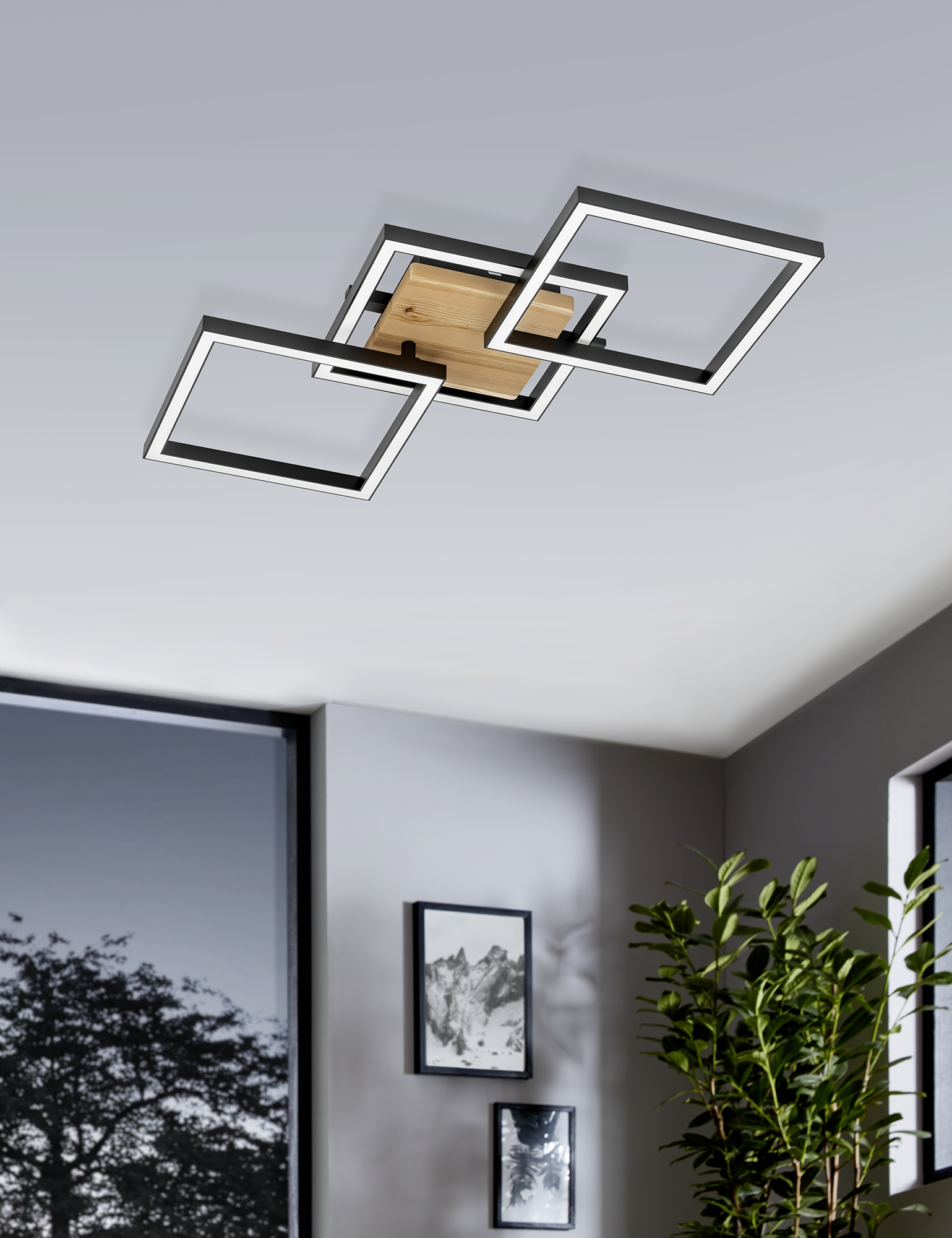 Plafón led rog inspire cuadrado 29.5w blanco neutro