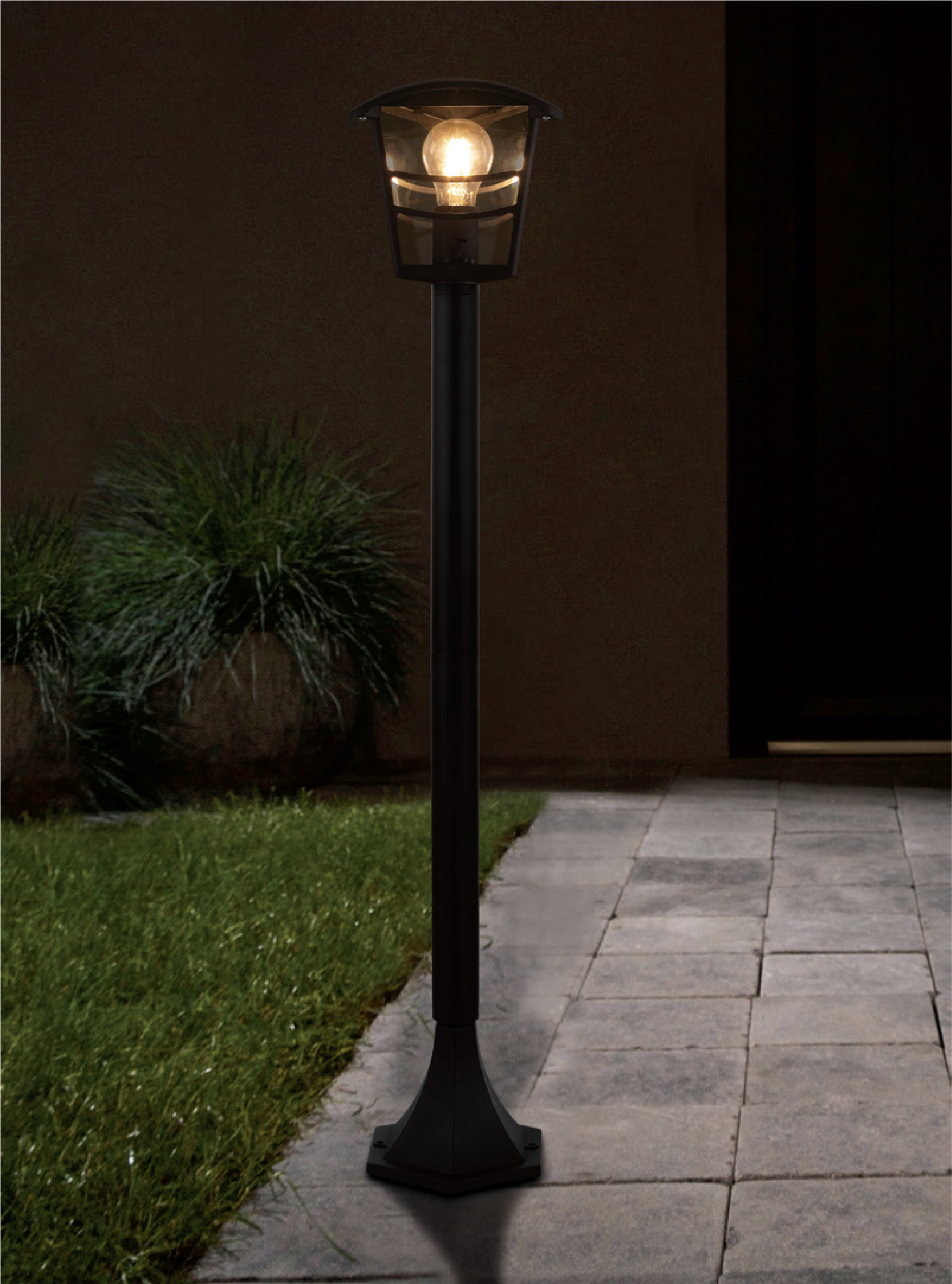 Baliza de jardín exterior E27 Palama Inspire 100 cm aluminio negro resistencia IP44 - 2