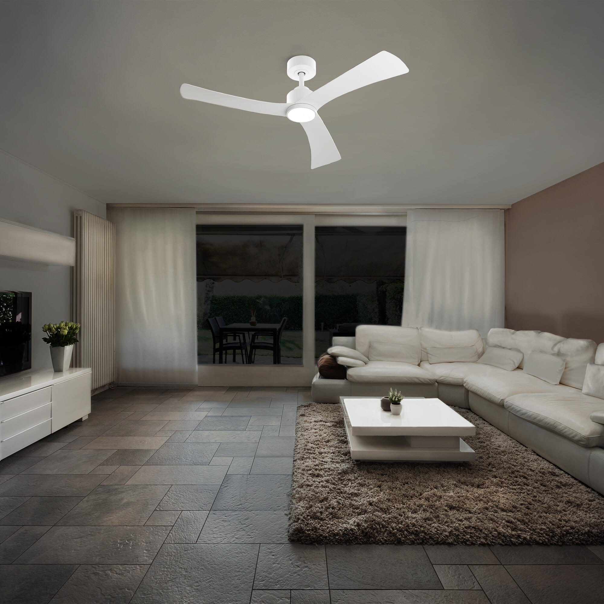 Ventilador de techo con luz silencioso DC Arte Confort Lau blanco 132 cm - 11