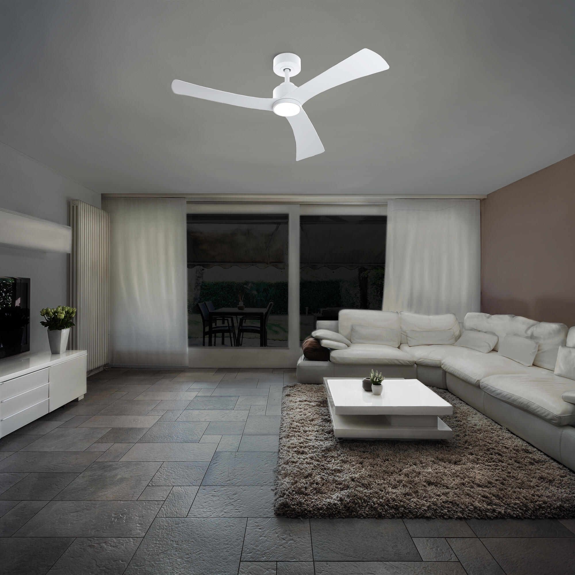 Ventilador de techo con luz silencioso DC Arte Confort Lau blanco 132 cm - 5