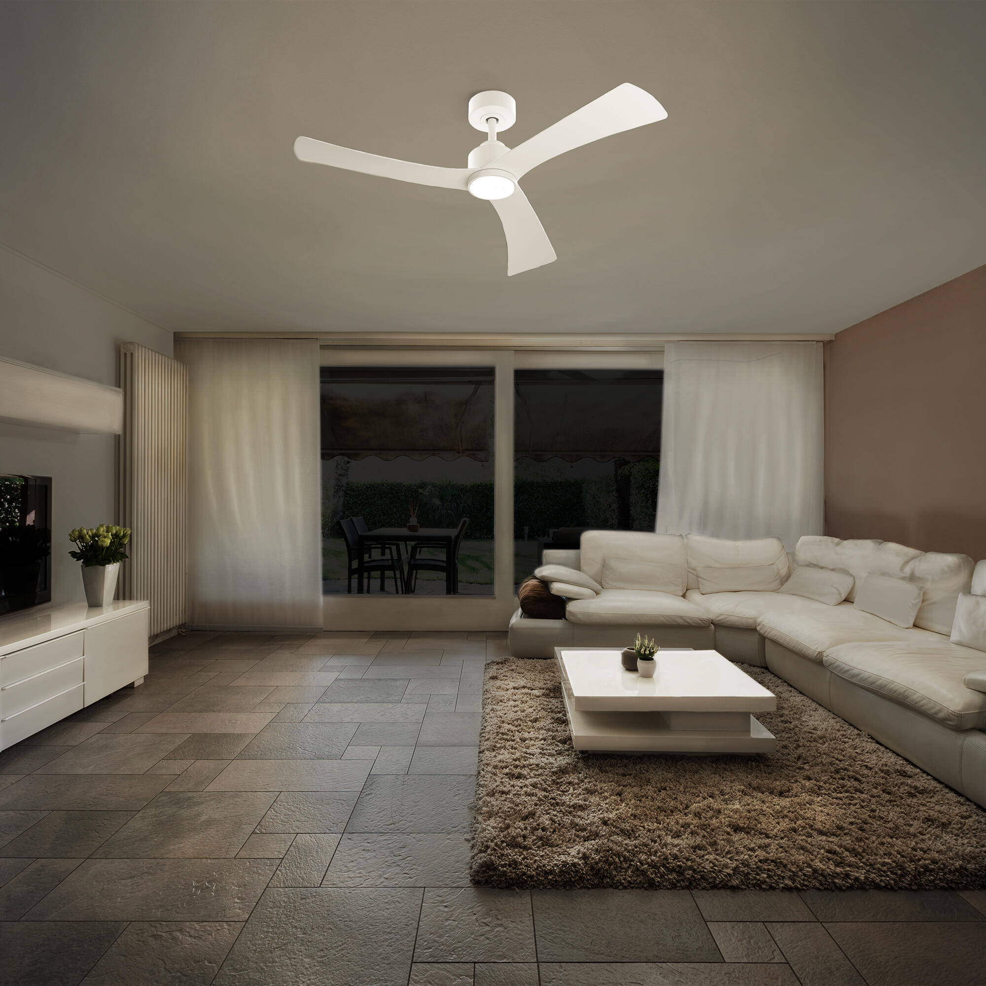 Ventilador de techo con luz silencioso DC Arte Confort Lau blanco 132 cm - 3