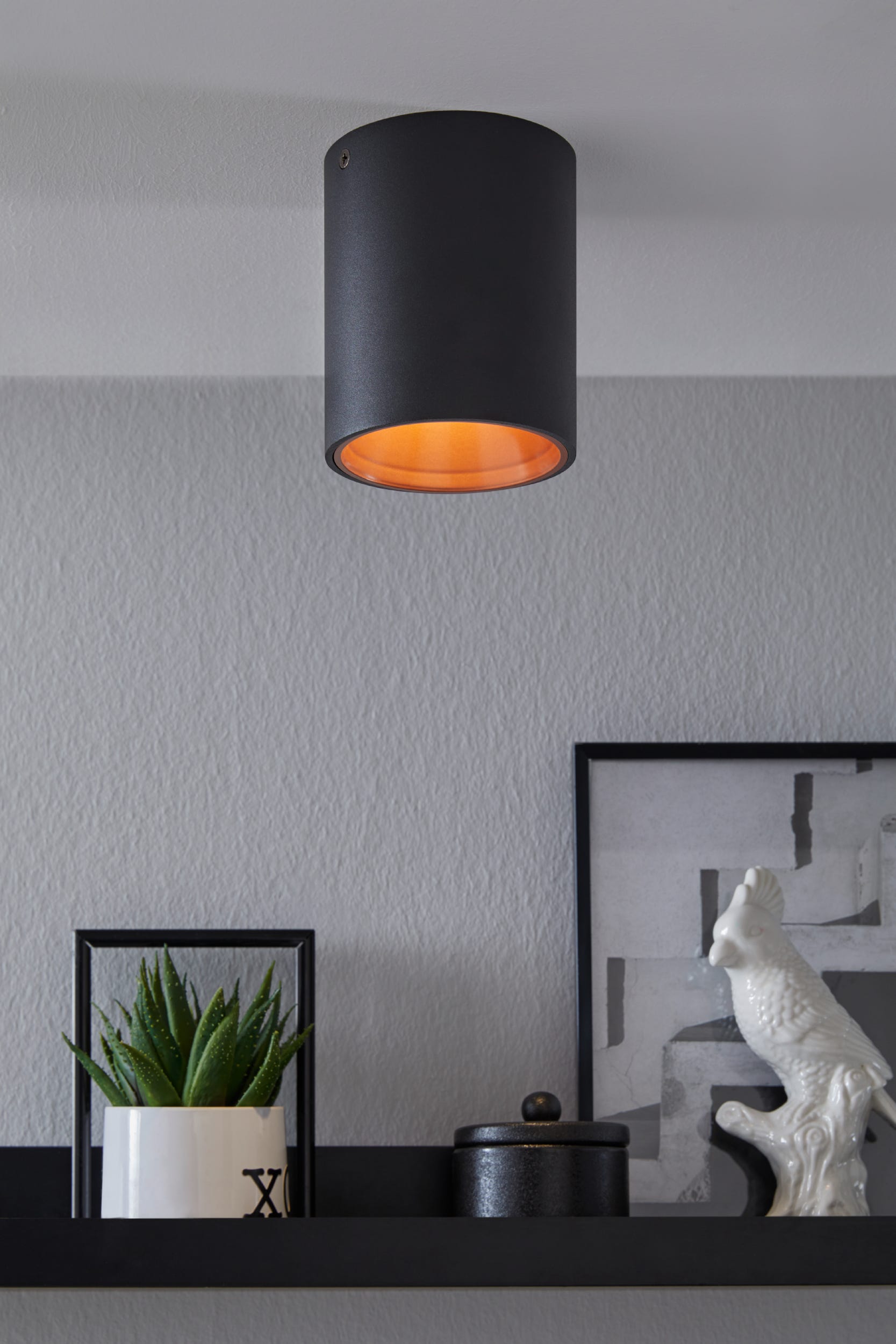 Plafón Polasso Módulo LED lm negro 10 cm blanco | Leroy Merlin