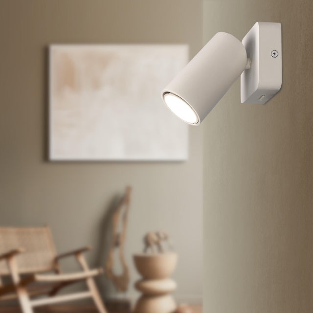 Aplique de pared Sal MANTRA de aluminio blanco compatible con casquillo GU10 IP20