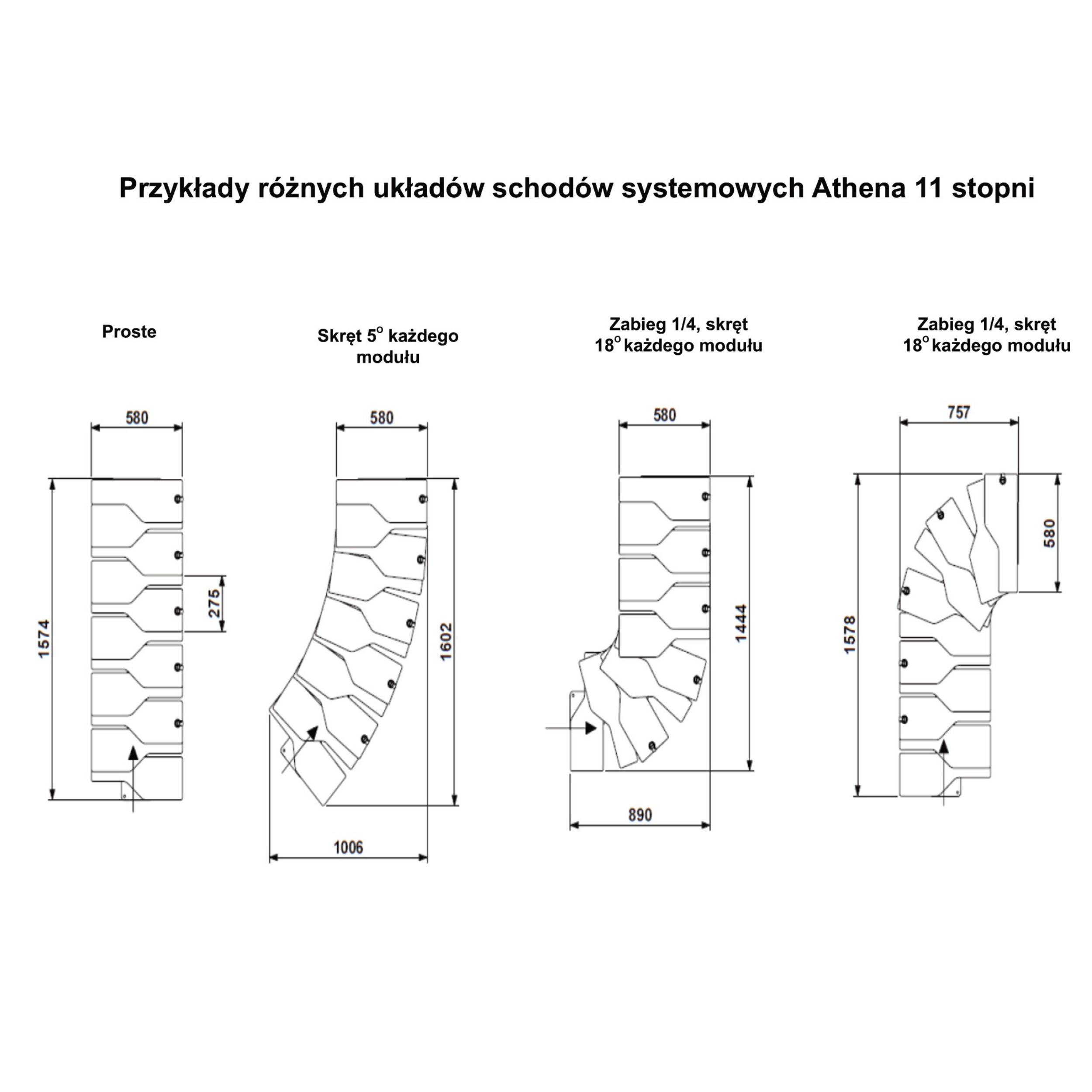 Schody modułowe srebrne Athena Buk fornir 11 stopni Dolle - 3