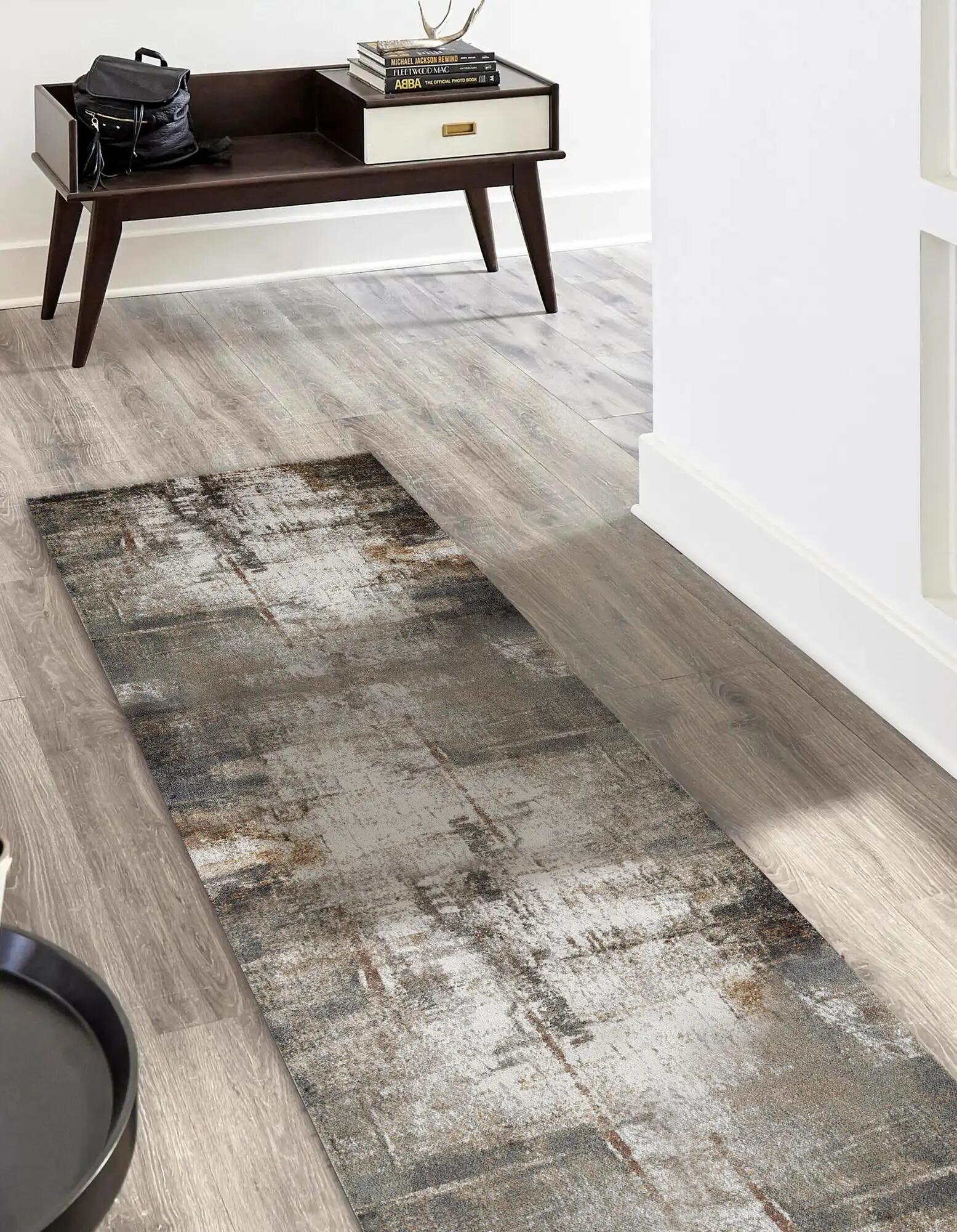 Chodnik dywanowy California Loft przecierany szaro-beżowy 60 x 200 cm - 2