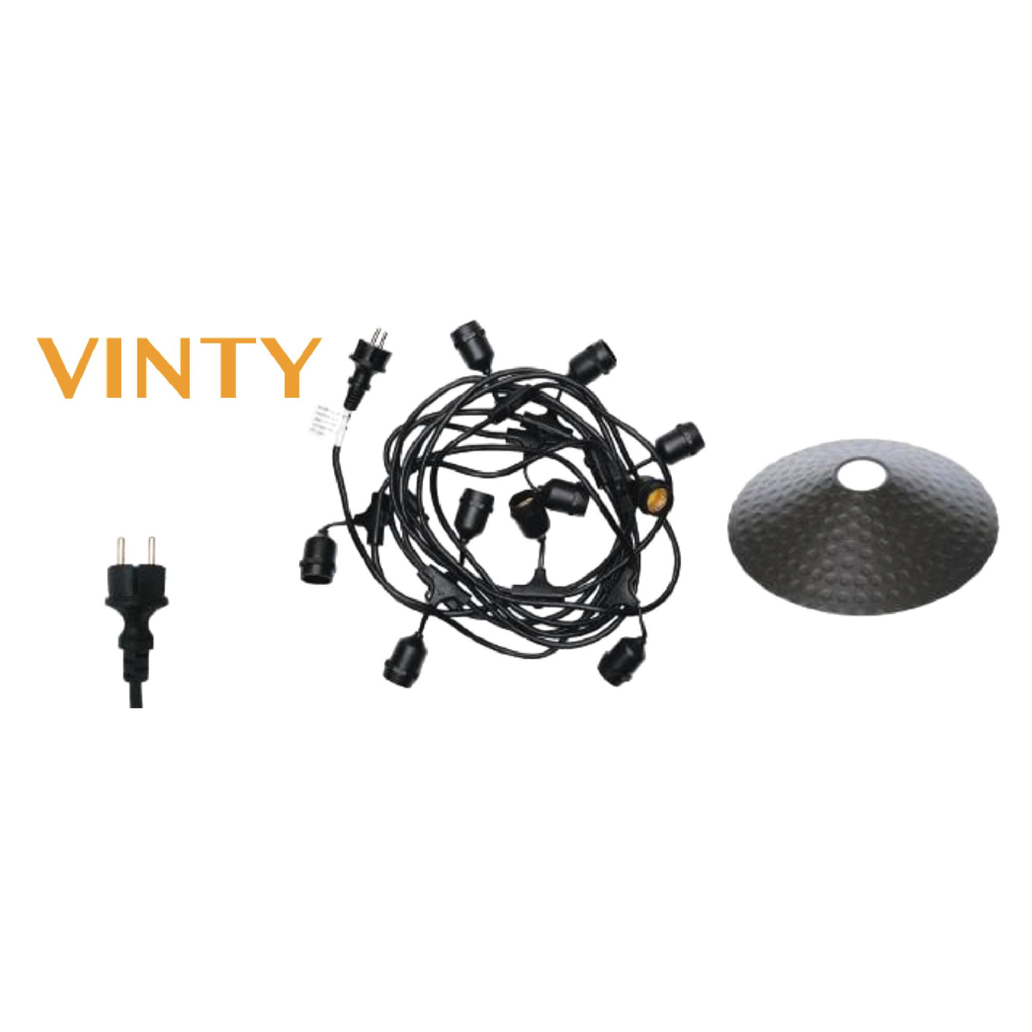 Ghirlanda luminosa VINTY 10 lampadine 7 m, cavo nero, IP44 - 5