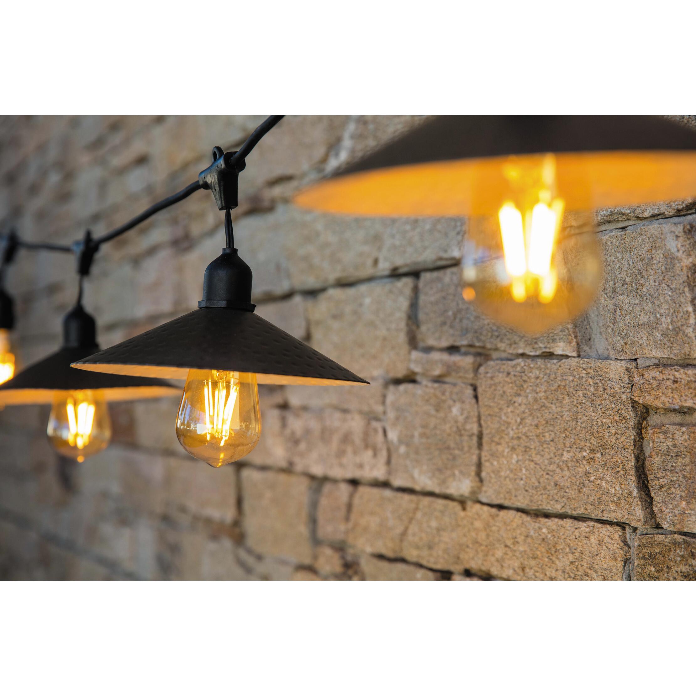Ghirlanda luminosa VINTY 10 lampadine 7 m, cavo nero, IP44 - 3