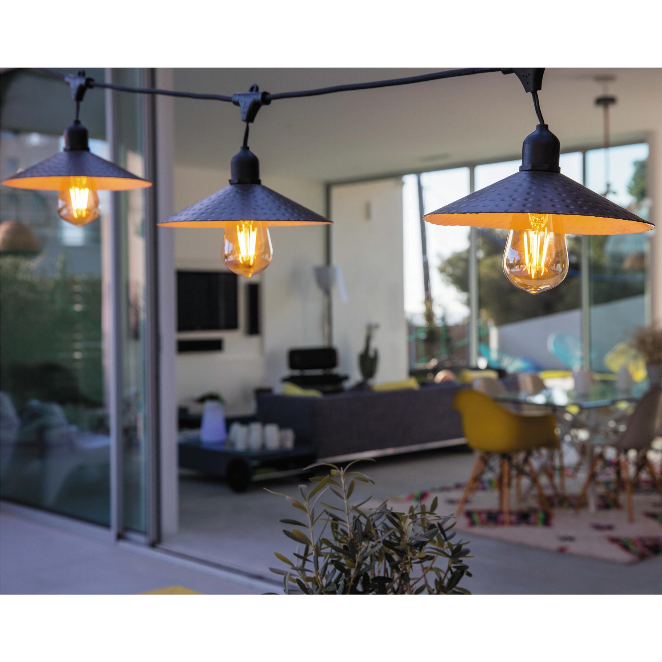 Ghirlanda luminosa VINTY 10 lampadine 7 m, cavo nero, IP44 - 2