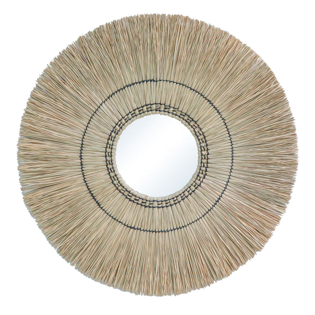 Lustro okrągłe Palia trawa natural śr. 100 cm Inspire