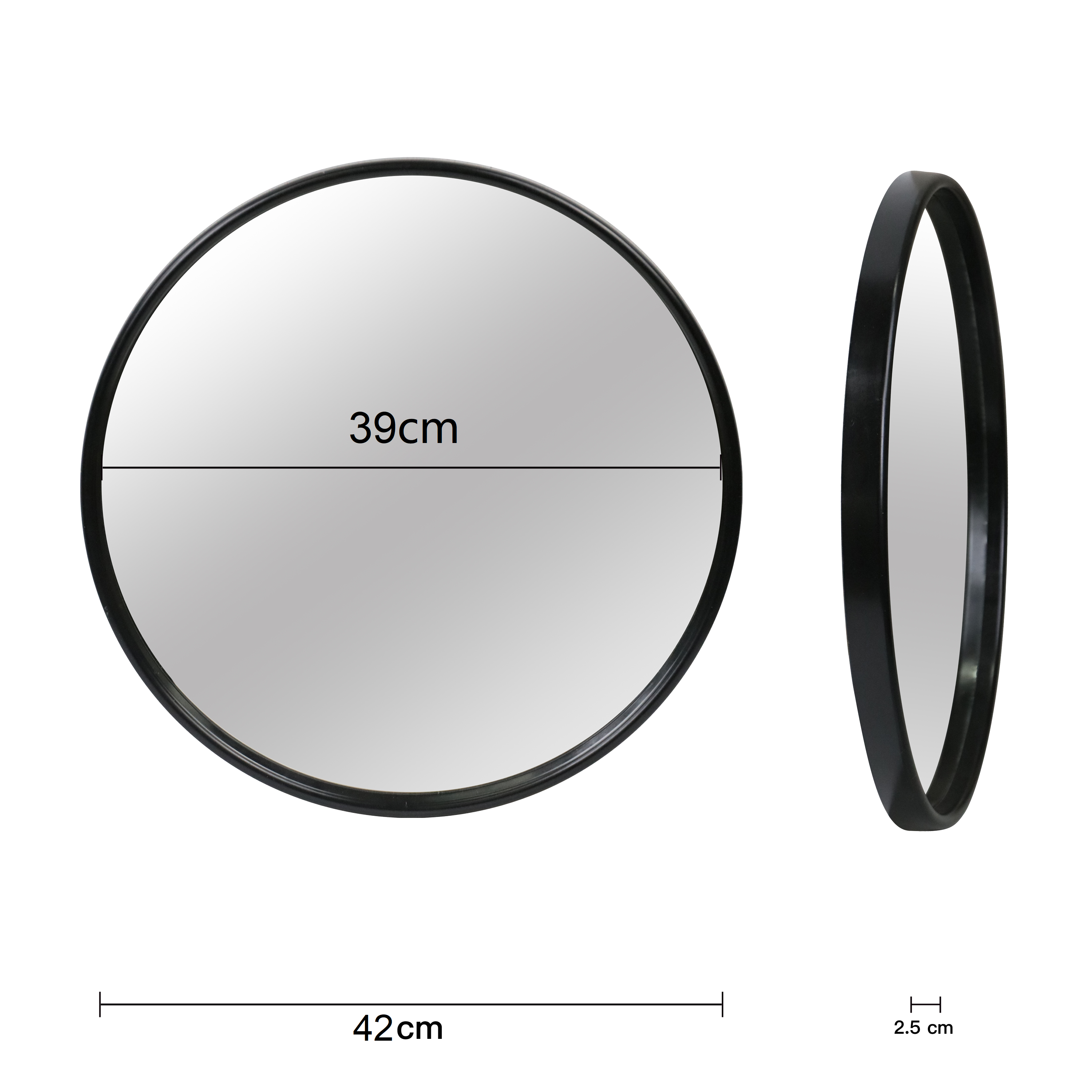 Miroir rond polypropylène noir Sweet INSPIRE diam.42 cm - 7