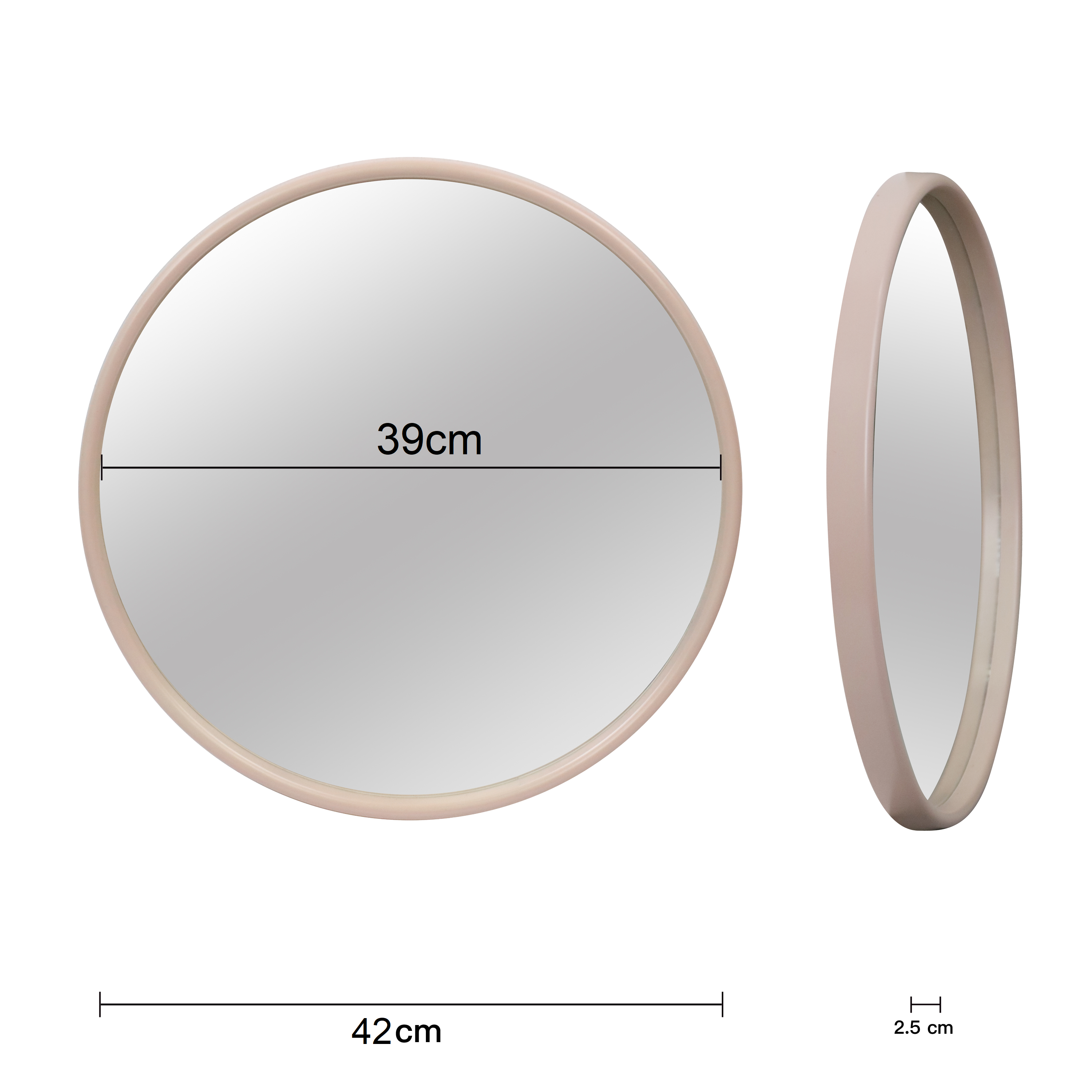 Miroir rond polypropylène beige Sweet INSPIRE diam.42 cm - 7