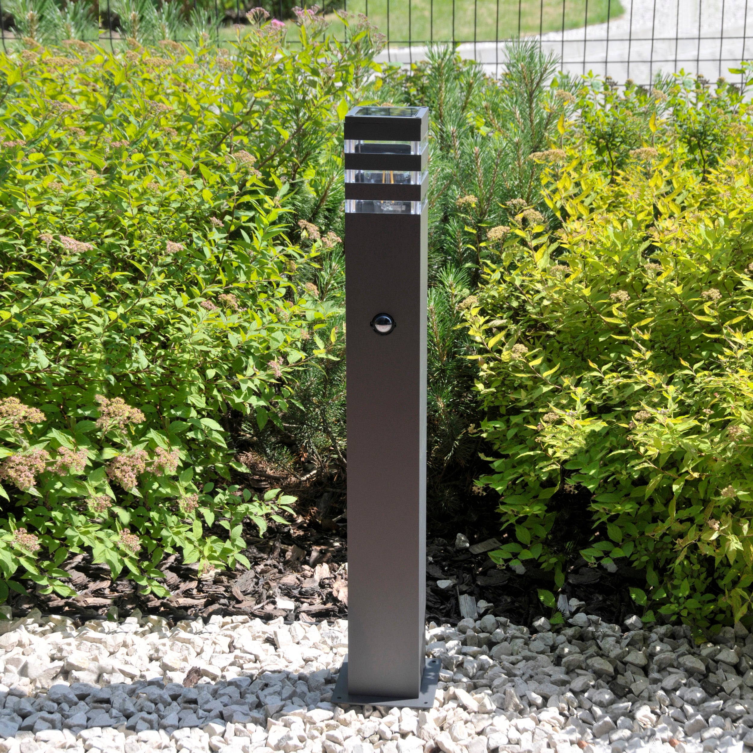 Lampa zewnętrzna ogrodowa słupek Teksas z czujnikiem E27 74 cm grafit IP44 Goldlux - 7