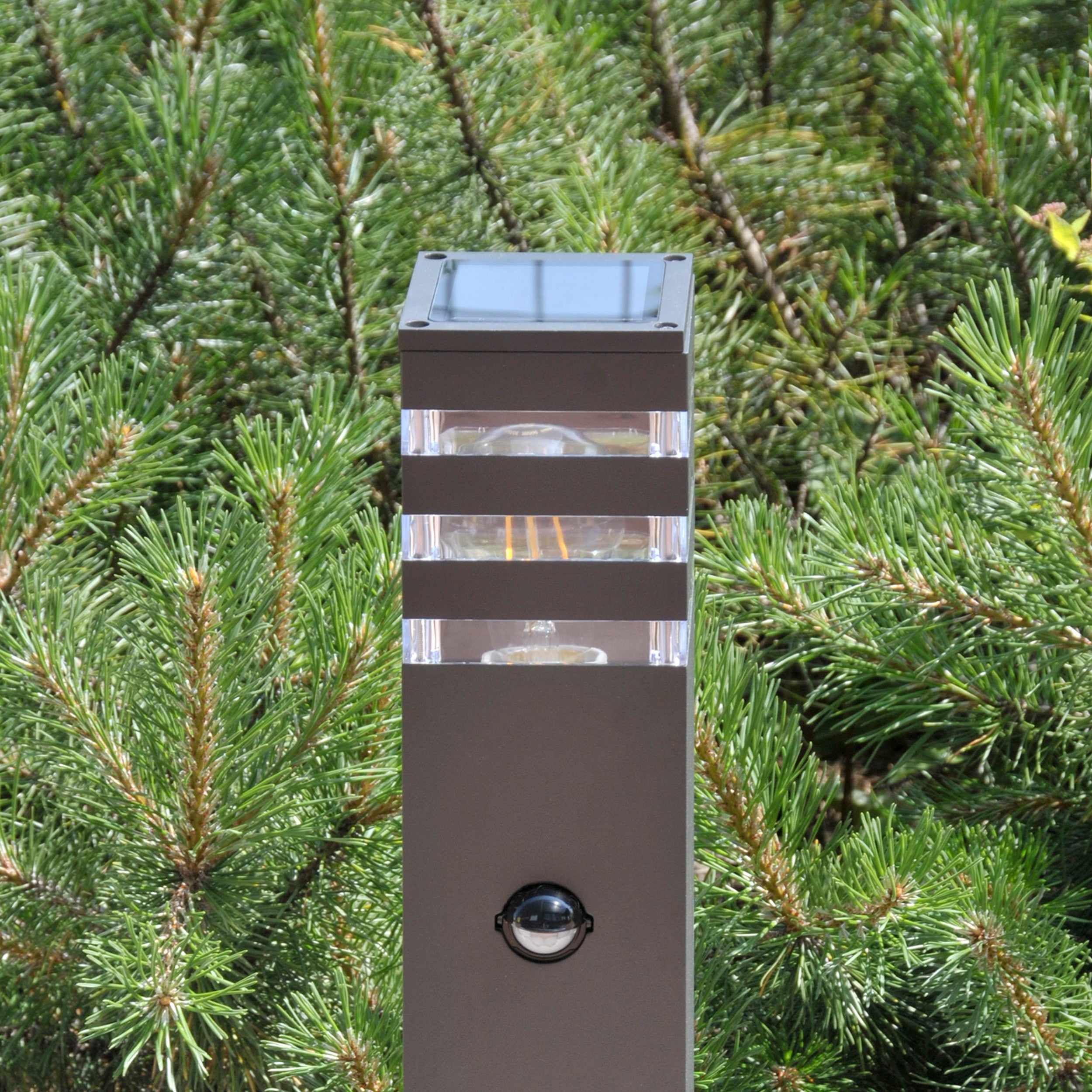 Lampa zewnętrzna ogrodowa słupek Teksas z czujnikiem E27 44 cm grafit IP44 Goldlux - 4