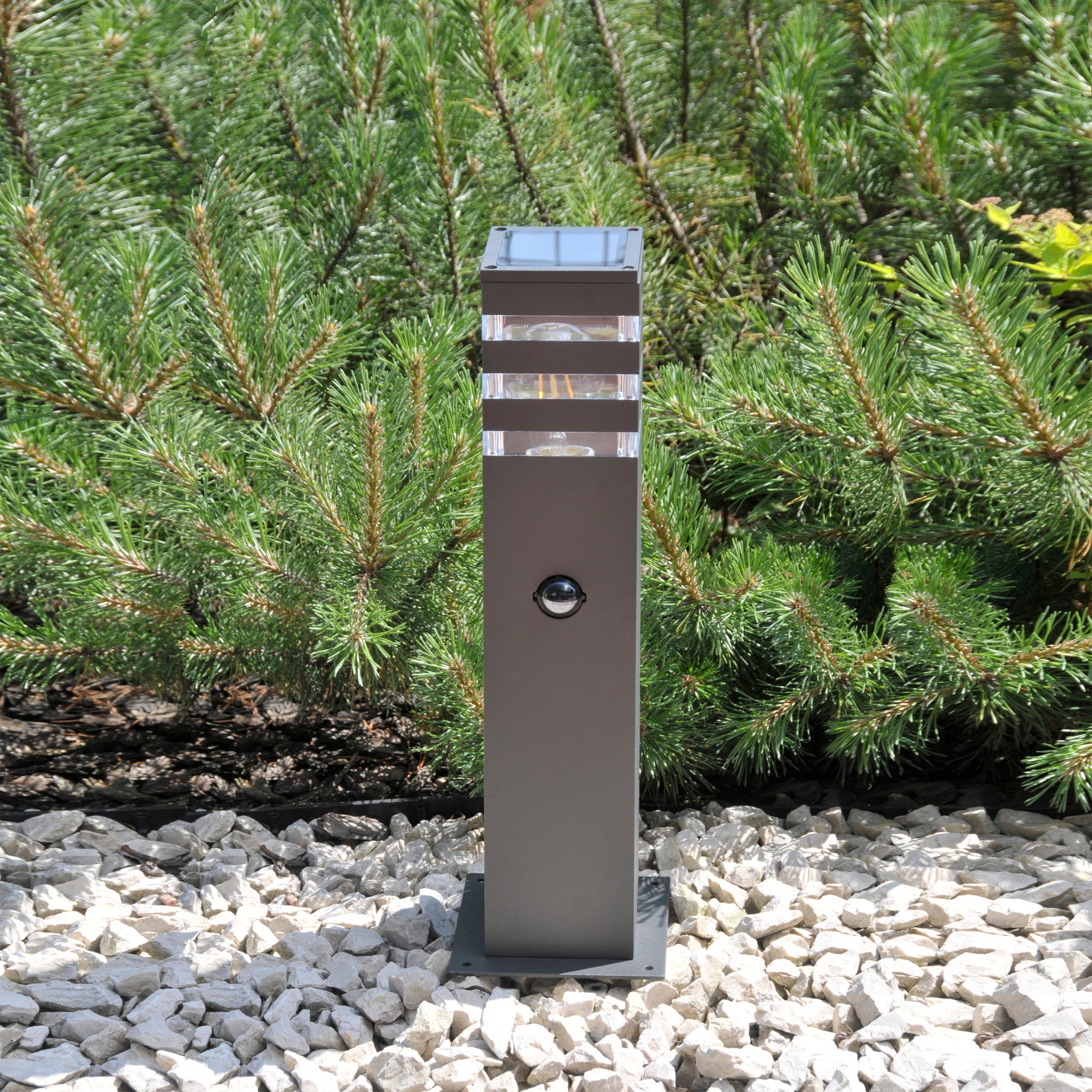 Lampa zewnętrzna ogrodowa słupek Teksas z czujnikiem E27 44 cm grafit IP44 Goldlux - 3