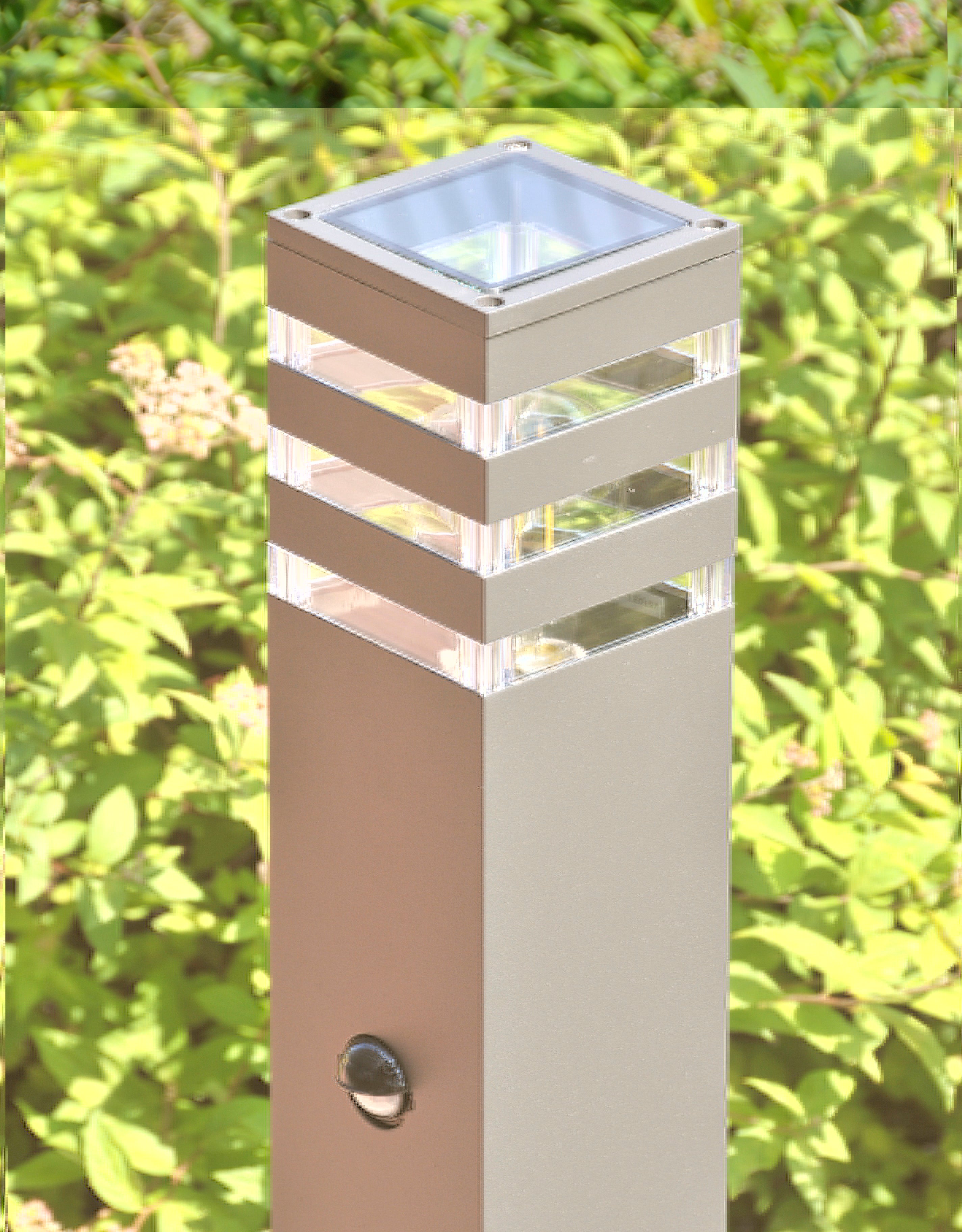Lampa zewnętrzna ogrodowa słupek Teksas z czujnikiem E27 74 cm grafit IP44 Goldlux - 2