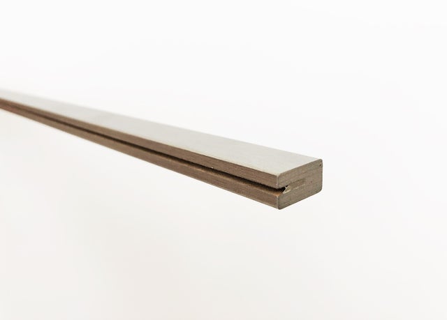 Bandeau en MDF, effet inox satiné H.9 x l.59.7 cm