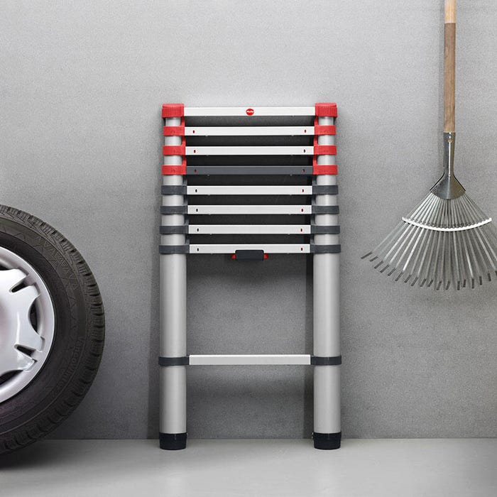 Echelle télescopique aluminium 9 marches , utilisation régulière HAILO