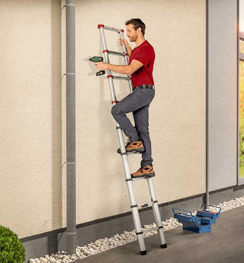 Echelle télescopique aluminium 9 marches , utilisation régulière HAILO - 2