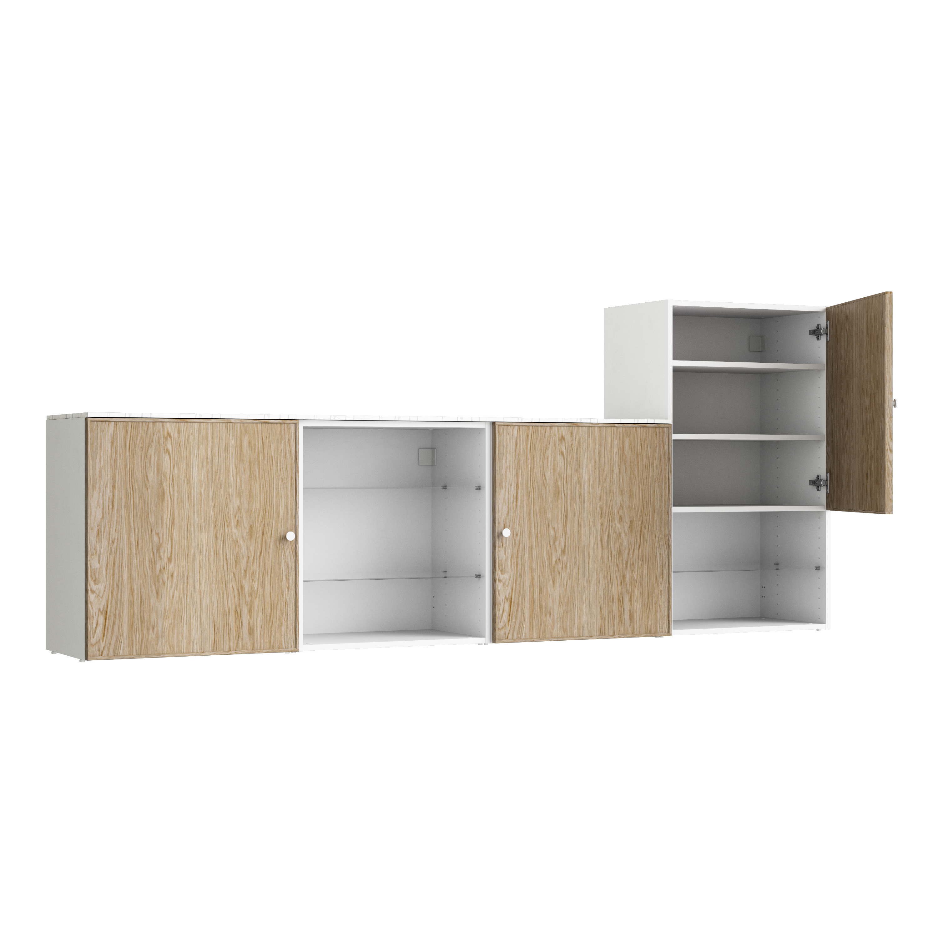 Meuble TV SPACEO Evo'M, chêne H.102.4 x l.240 x P.38 cm | Leroy Merlin