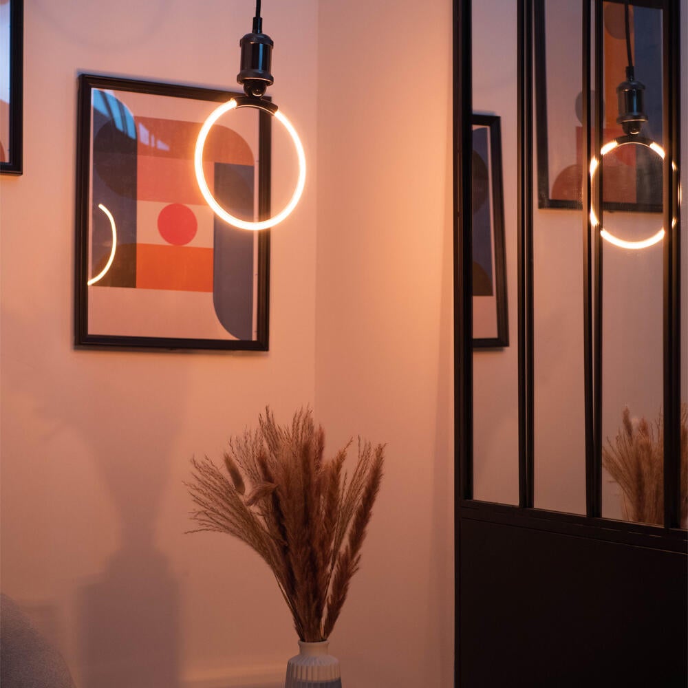 Ampoule décorative, petit cercle, E27, 800lm = 60W, blanc chaud, XANLITE - 2