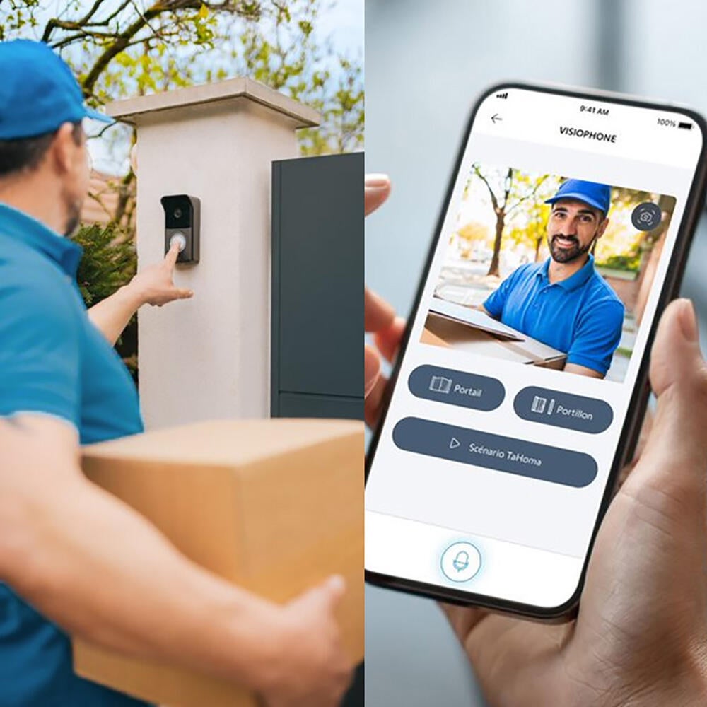 Un visiteur se présente à votre domicile alors que vous êtes absent ? Vous êtes immédiatement notifié de sa visite sur votre smartphone (notifications avec photos pour une reconnaissance immédiate). Vous décidez alors d’échanger ou non avec lui et lui ouvrir votre portail ou portillon à distance. C’est facile et sûr !  - 2