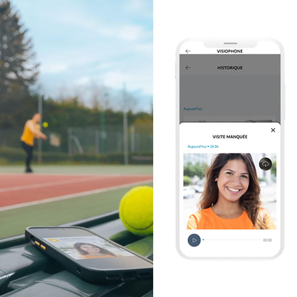 Vous êtes occupé et manquez l’appel ? Pas besoin d’attendre d’être de retour à la maison pour savoir qui est venu. Vous êtes notifié en temps réel des visites en absence. Vous accédez à l’historique des évènements et regardez les vidéos des visiteurs manqués directement depuis l’application « Somfy Protect ». - 3