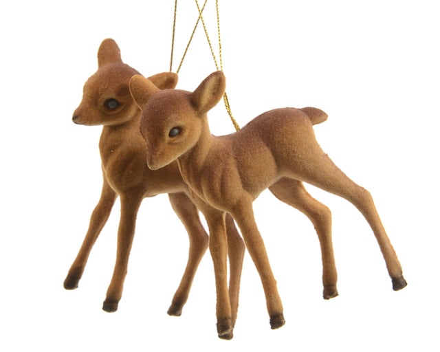 Enfeite boneco rena 7.5 cm castanho (2 unidades)