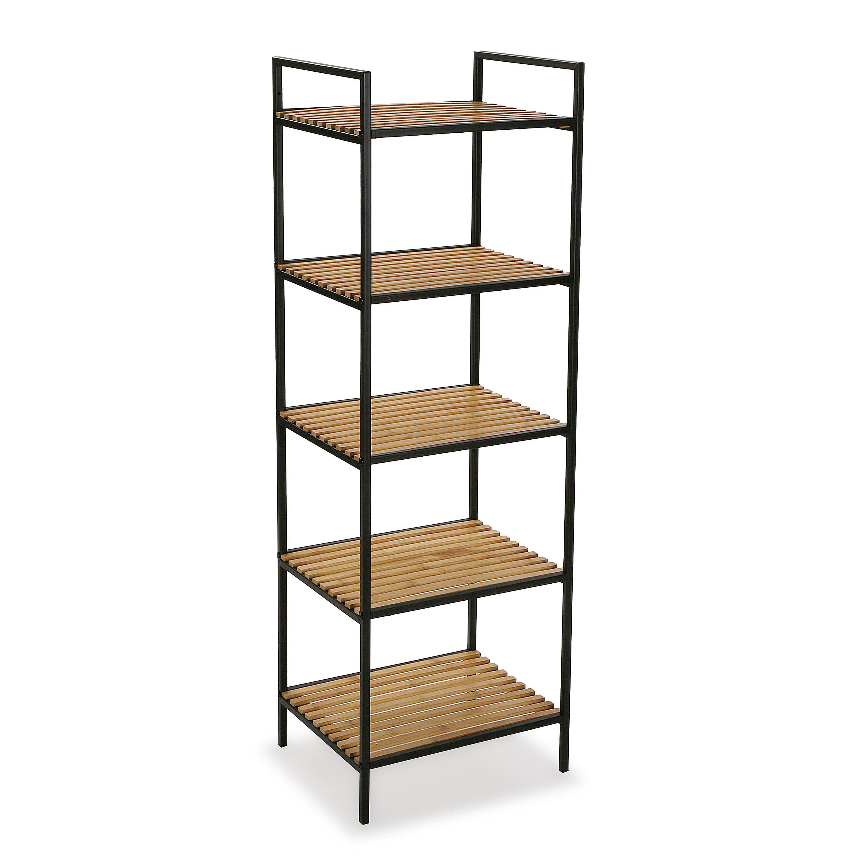 Estante para el baño de madera negro pua 39x32.5x120cm