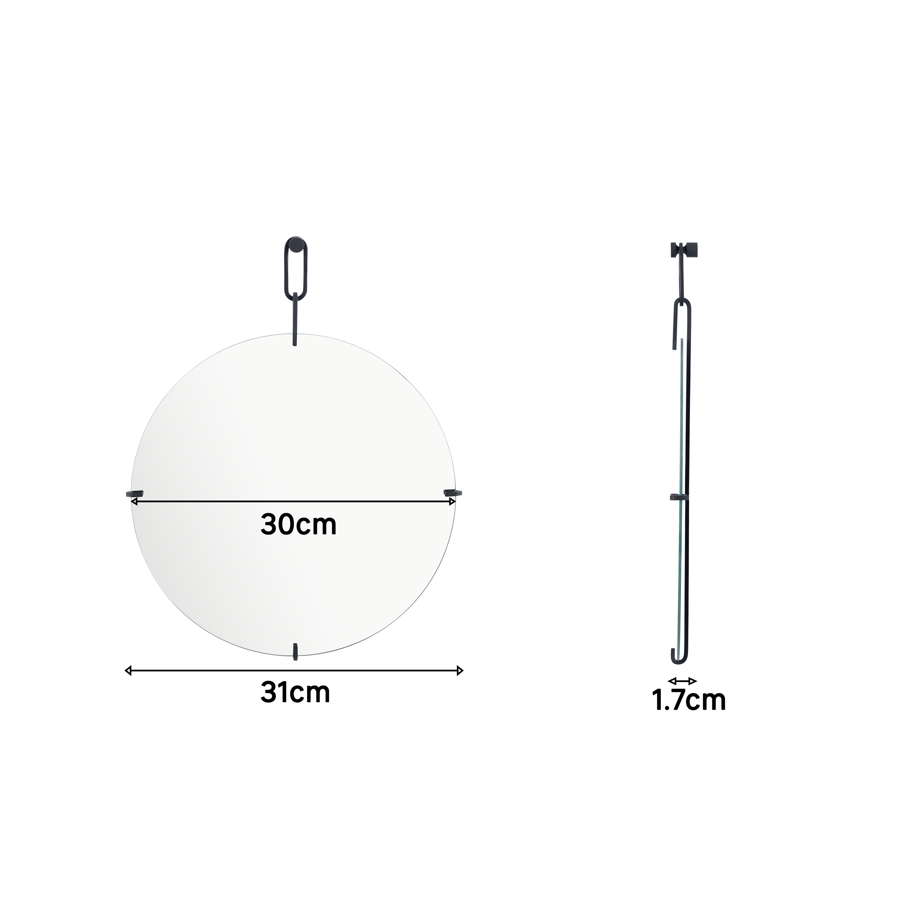 Lustro Medal śr. 30 cm z uchwytem Inspire - 21